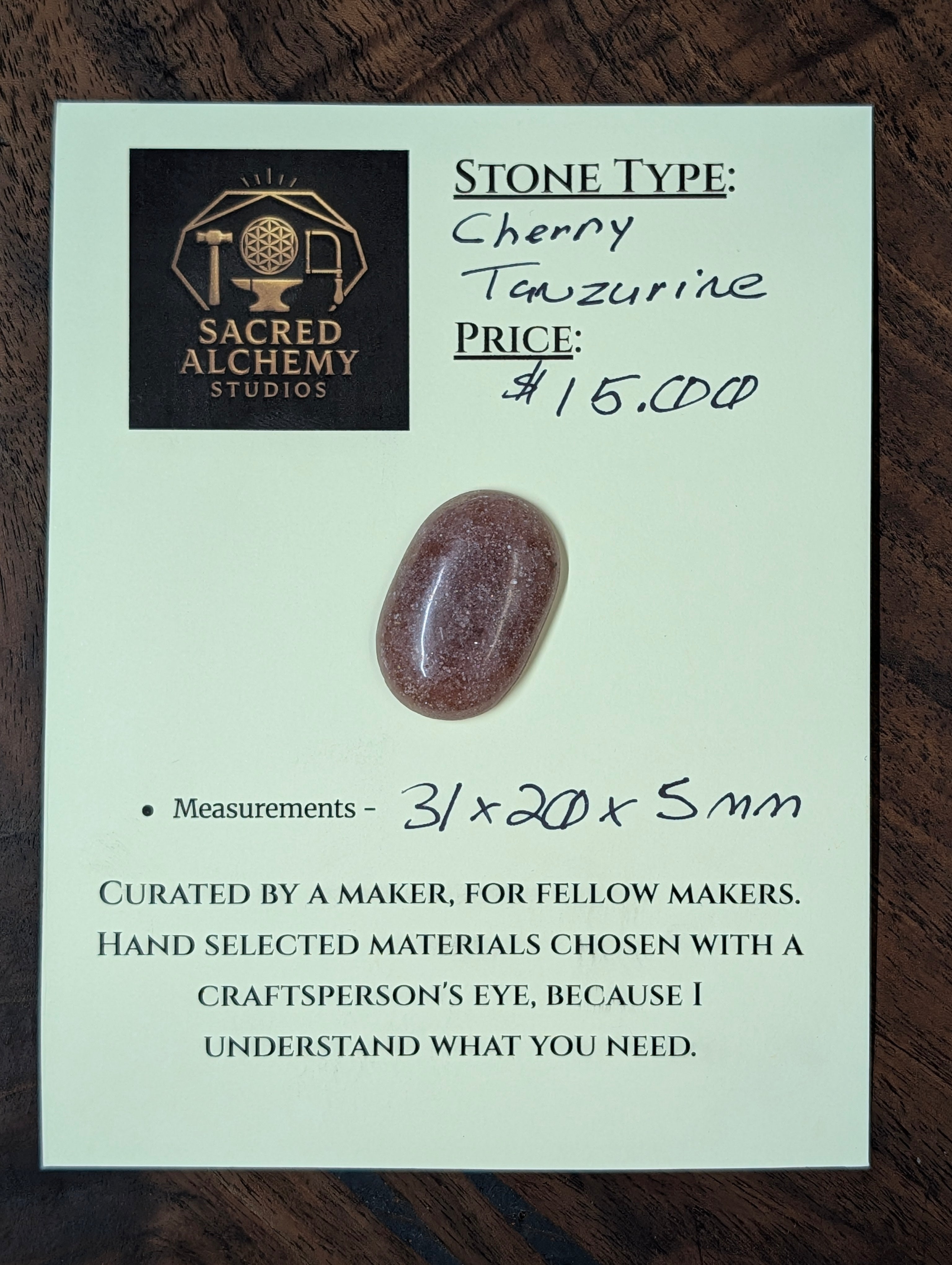 Cherry Tanzurine Cabochon by Sacred Alchemy Studios
