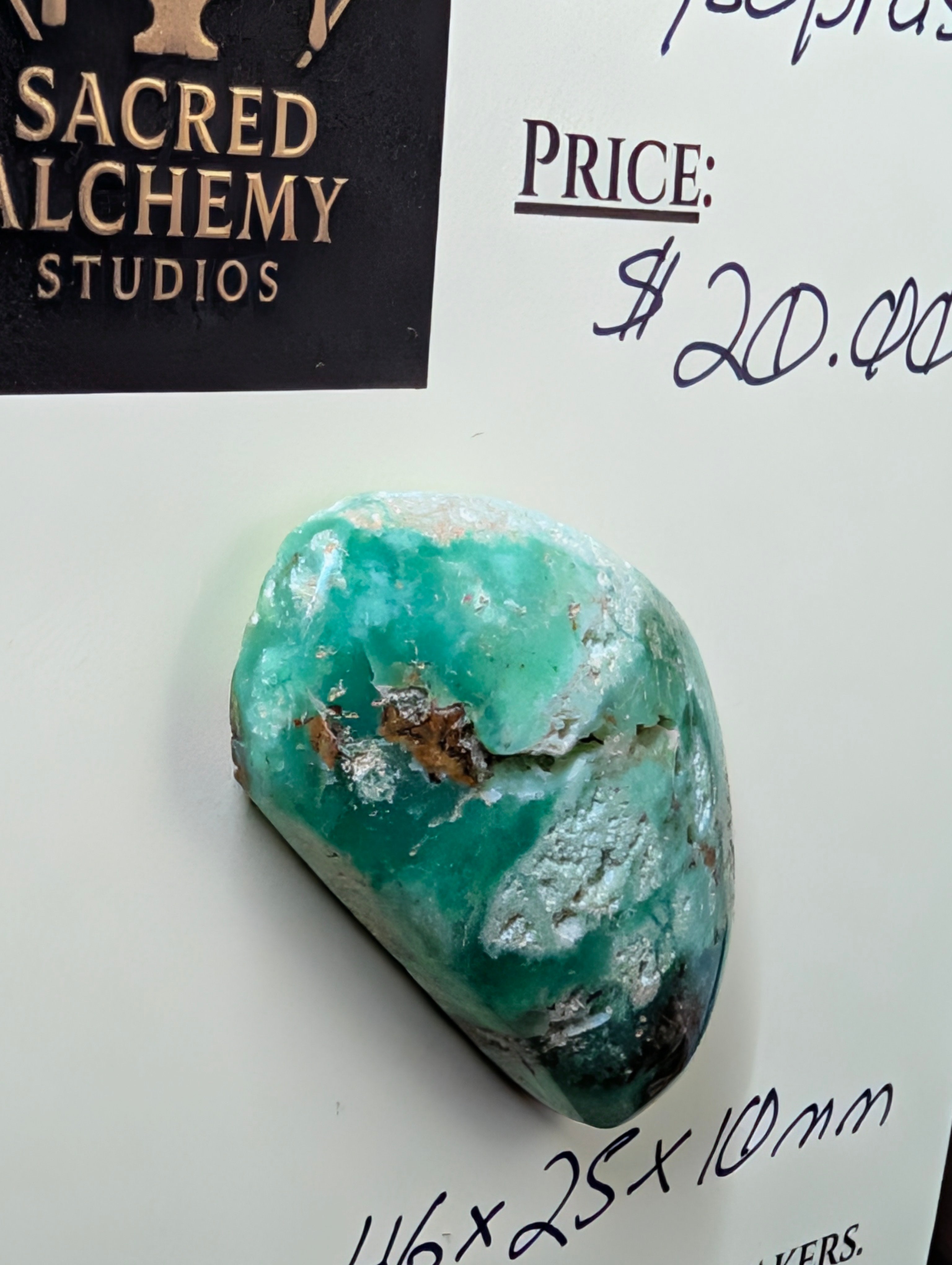 Chrysoprase Cabochon - Tanzania by Sacred Alchemy Studios