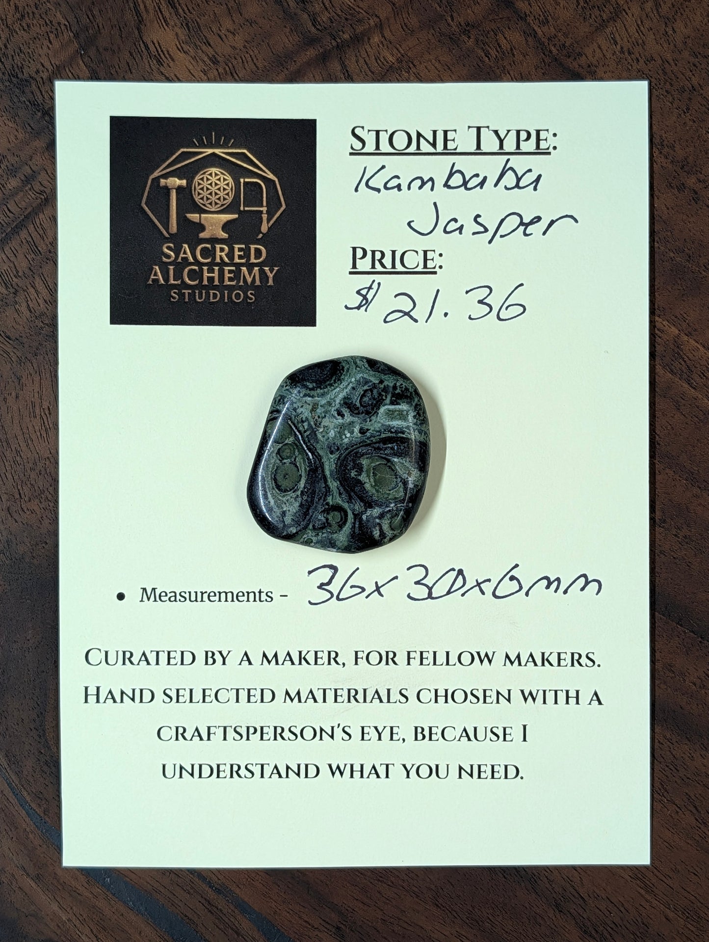 Kambaba Jasper | Polished Oval Cabochon for Wire Wrapping