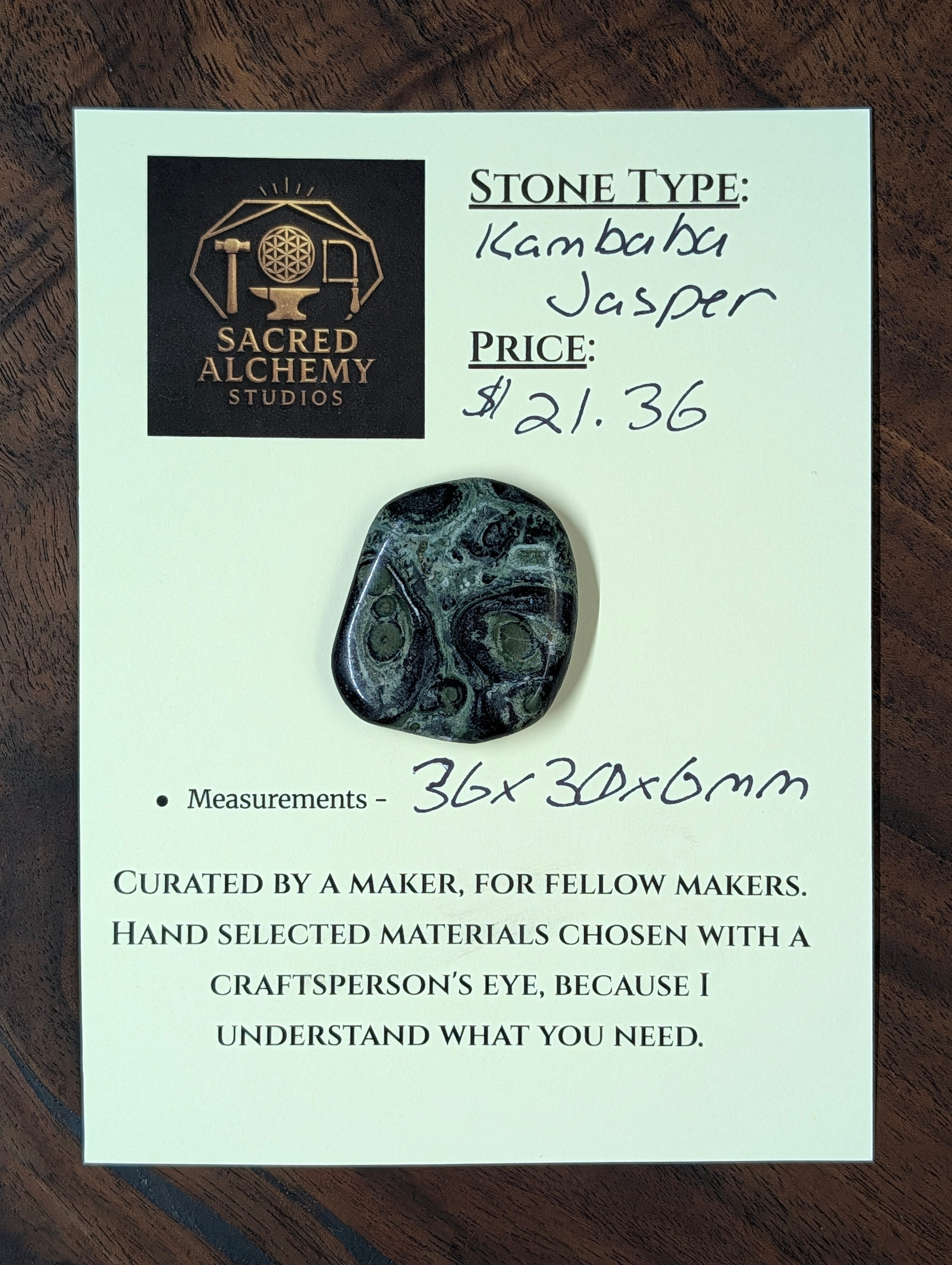 Kambaba Jasper | Polished Oval Cabochon for Wire Wrapping by Sacred Alchemy Studios