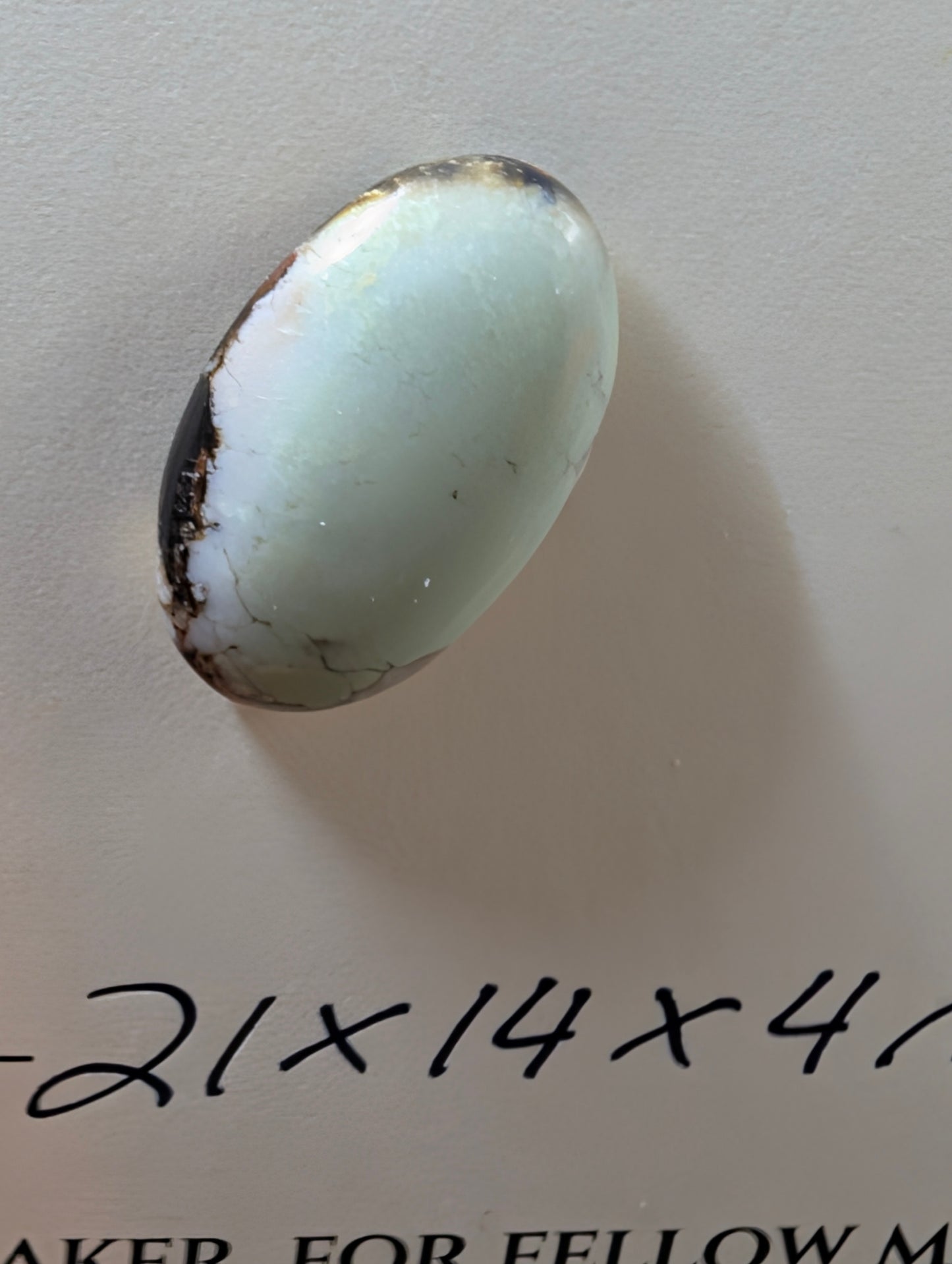 Lemon Chrysoprase Cabochon - Material from Western Australia, Eastern Goldfields