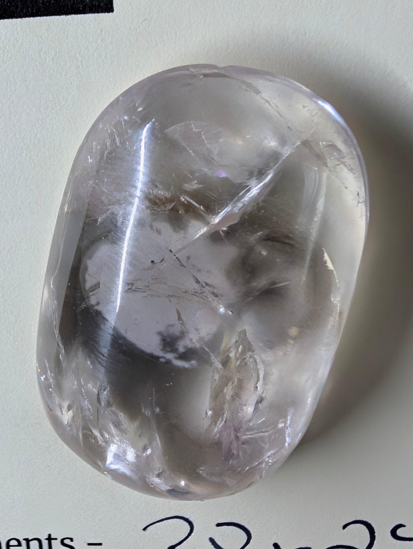 Amethyst & Powellite Inclusion - UV Reactive Yellow Cabochon.