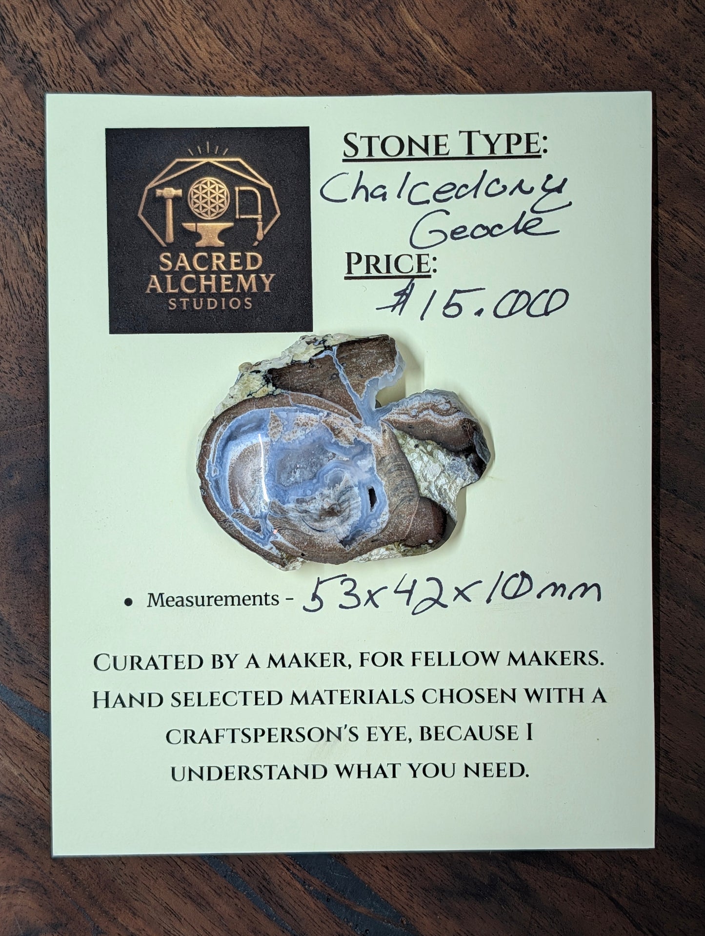 Chalcedony Geode Cabochon - Dugway, Utah - Handmade