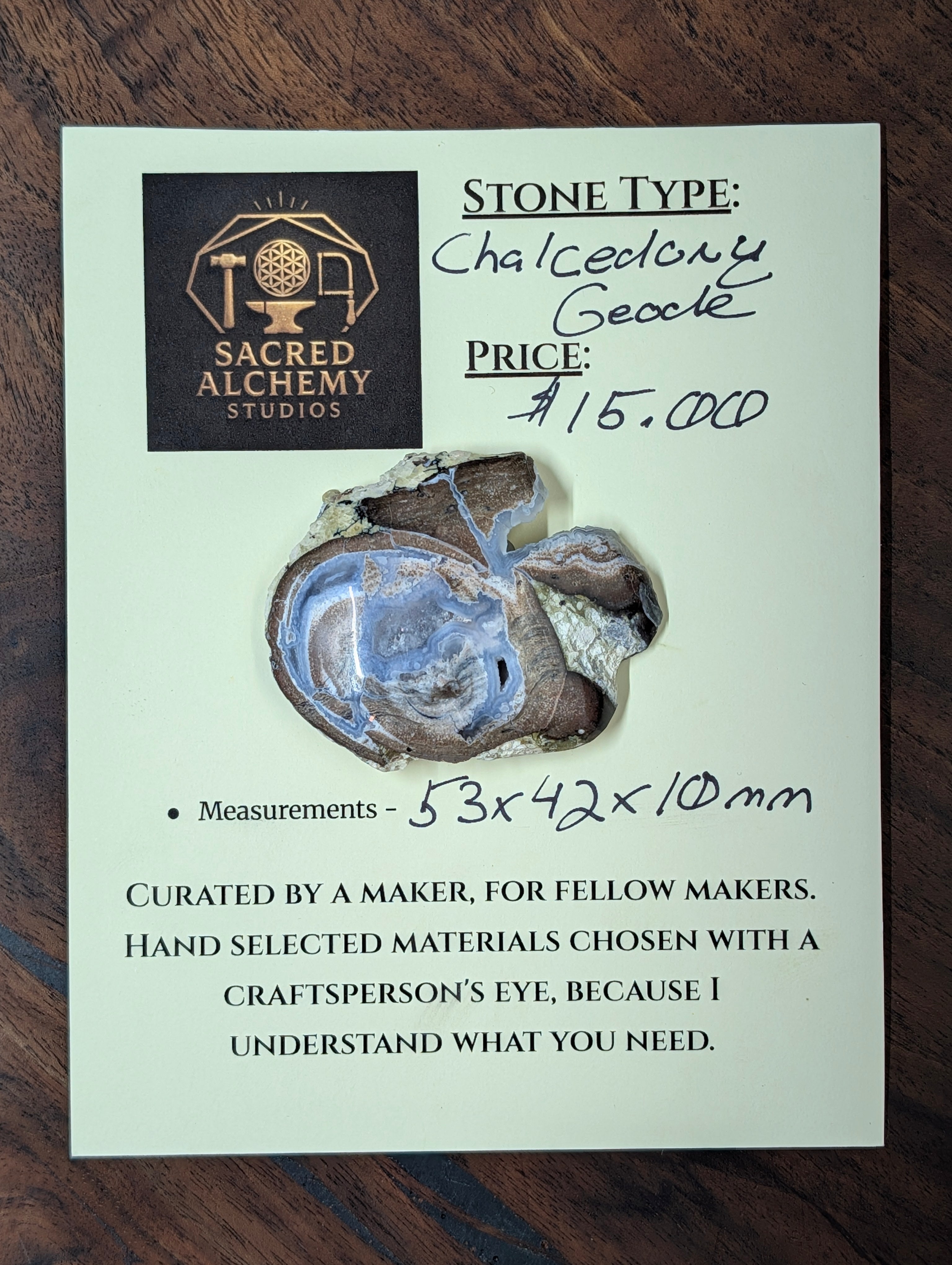 Chalcedony Geode Cabochon - Dugway, Utah - Handmade by Sacred Alchemy Studios