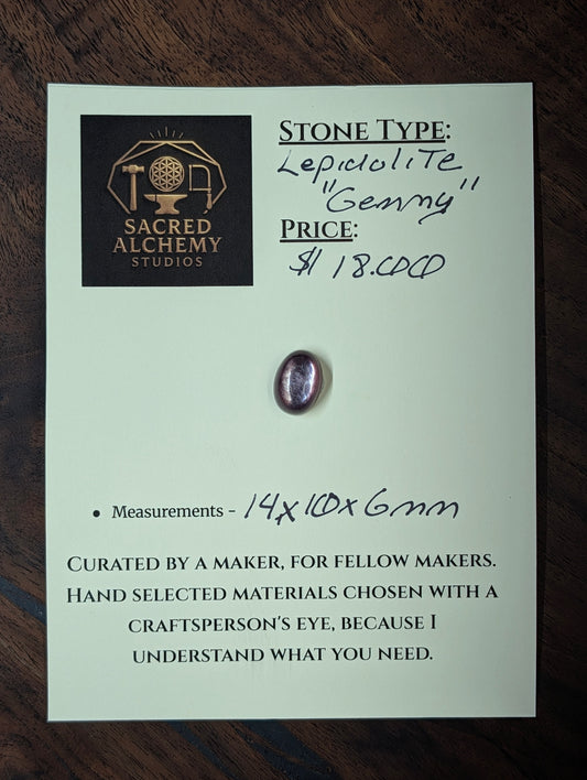 Lepidolite Cabochon - Minas Gerais, Brazil