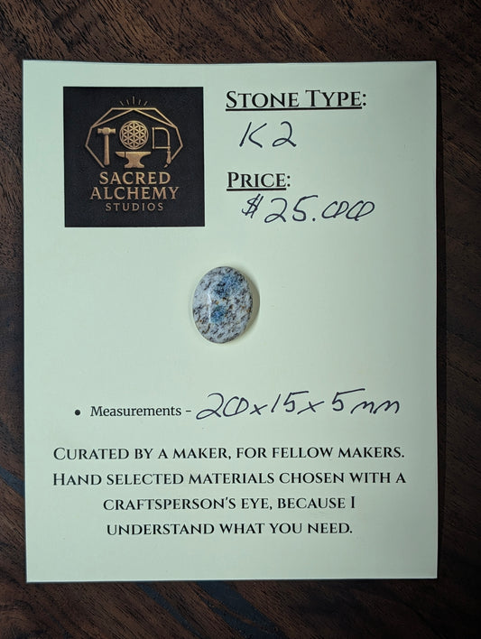 K2 Stone Cabochon - Skardu district, Gilgit-Baltistan, Pakistan