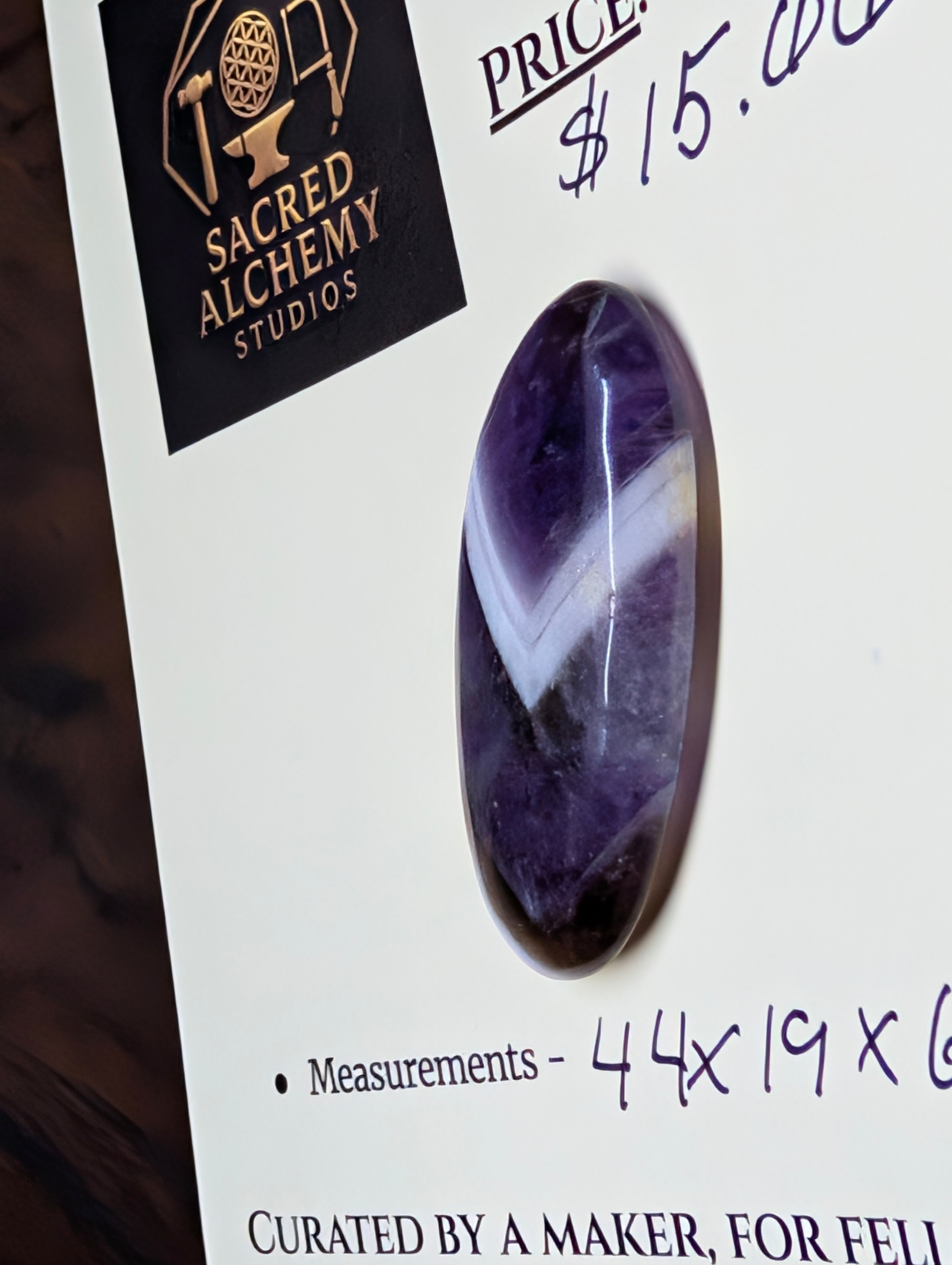 Amethyst - Chevron Amethyst - Rwanda - Cabochon - Distinctive Banding by Sacred Alchemy Studios