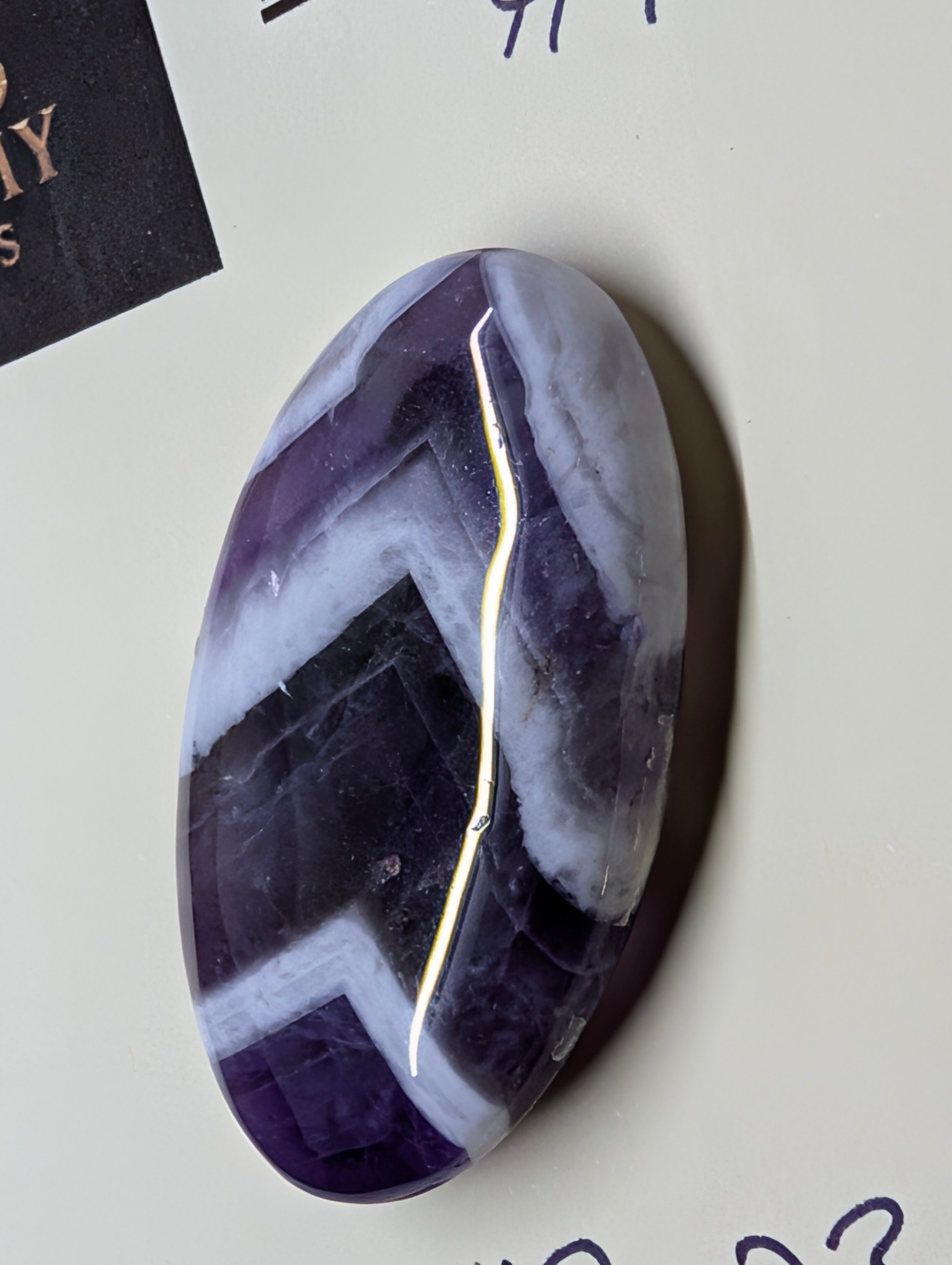Amethyst - Chevron Amethyst - Rwanda - Cabochon - Distinctive Banding by Sacred Alchemy Studios