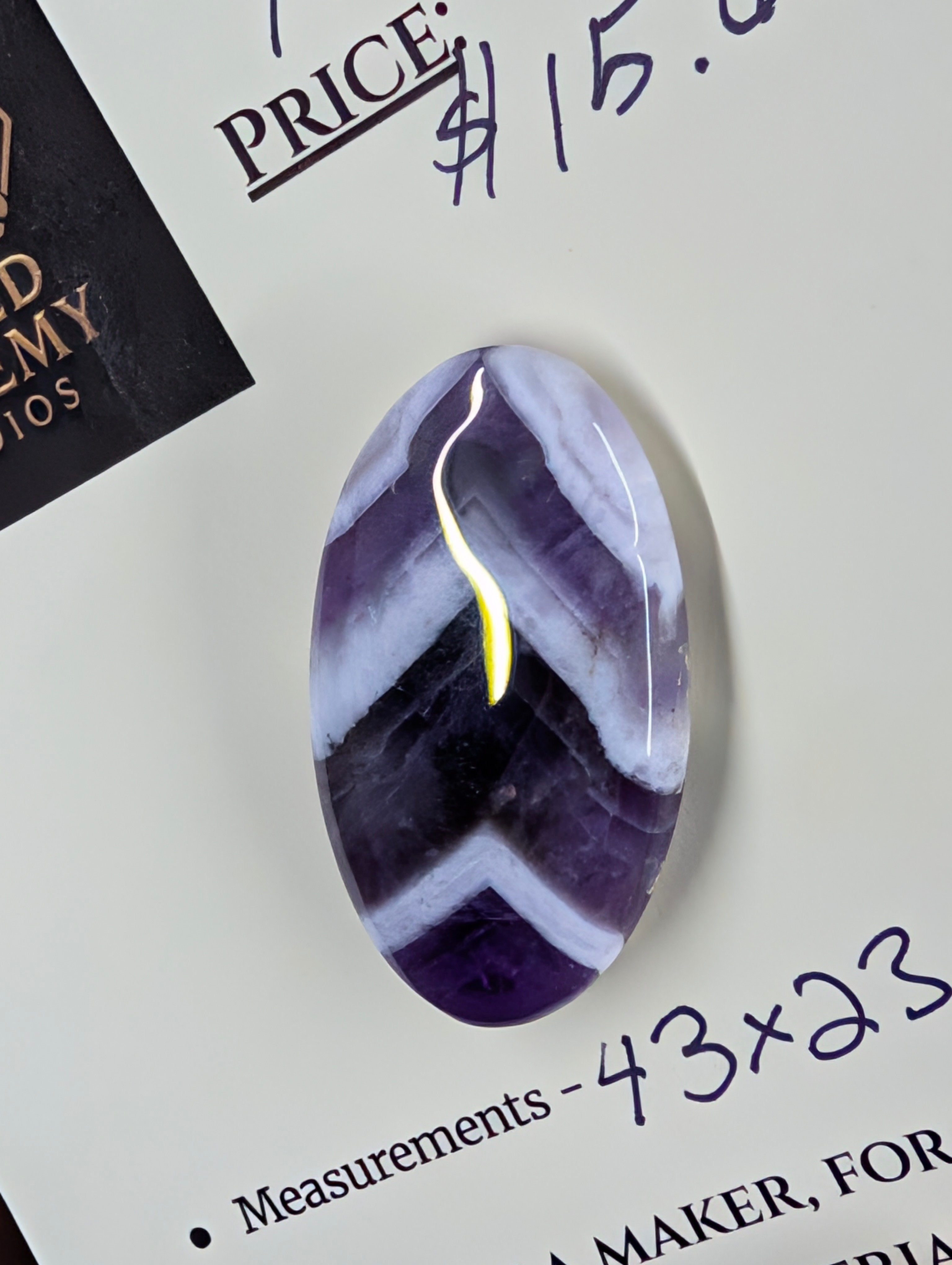 Amethyst - Chevron Amethyst - Rwanda - Cabochon - Distinctive Banding by Sacred Alchemy Studios