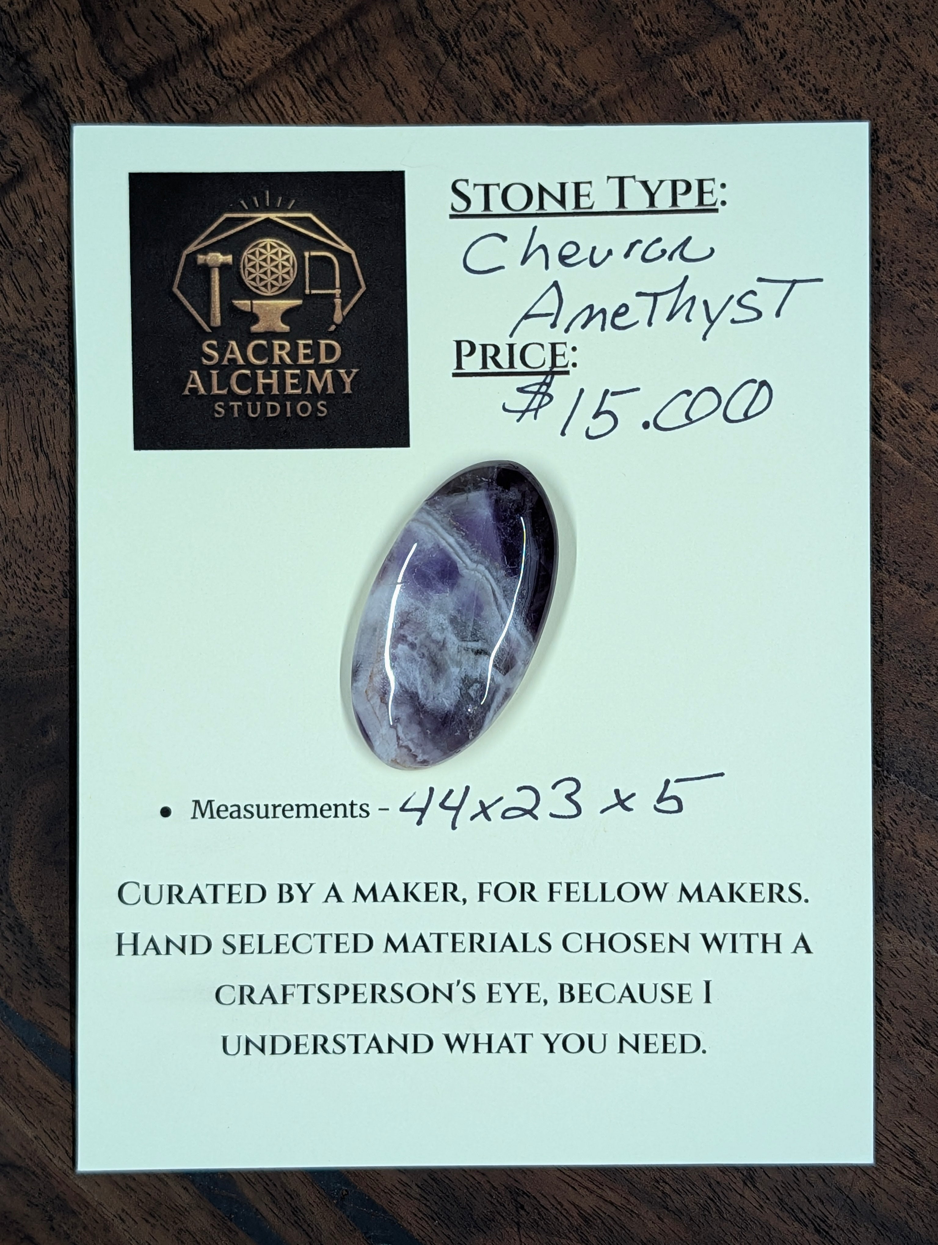 Amethyst - Chevron Amethyst - Rwanda - Cabochon - Distinctive Banding by Sacred Alchemy Studios
