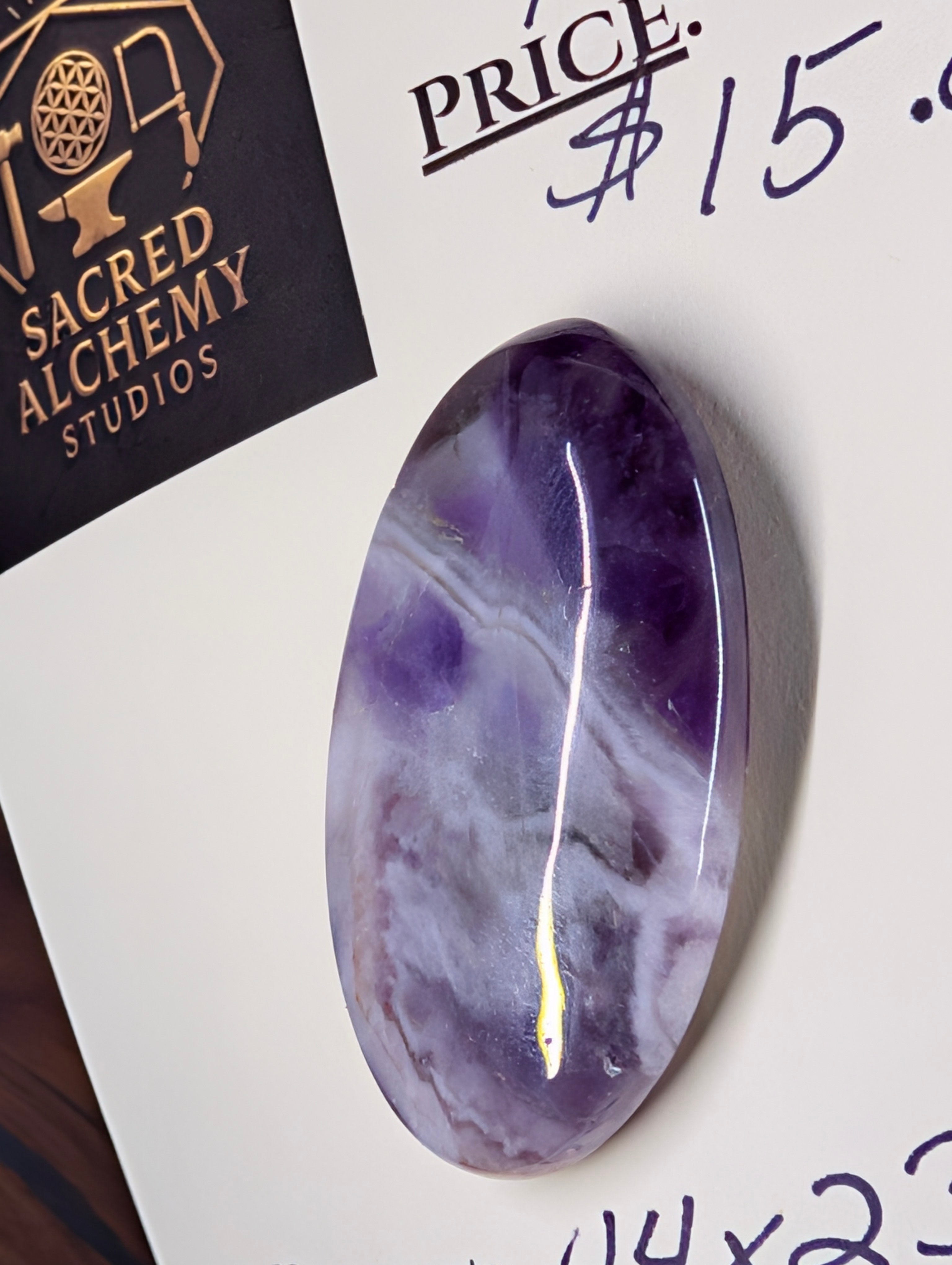 Amethyst - Chevron Amethyst - Rwanda - Cabochon - Distinctive Banding by Sacred Alchemy Studios
