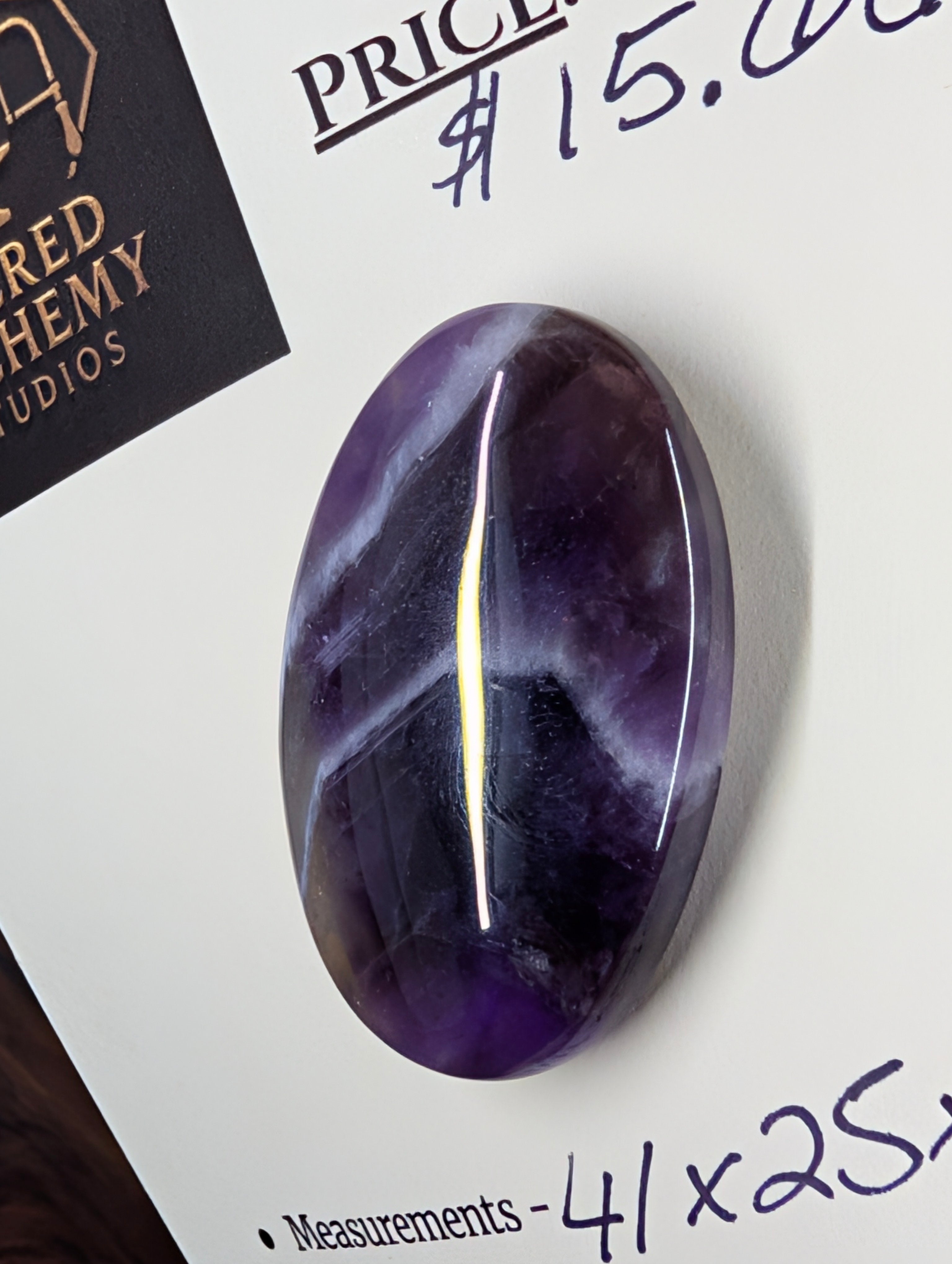 Amethyst - Chevron Amethyst - Rwanda - Cabochon - Distinctive Banding by Sacred Alchemy Studios