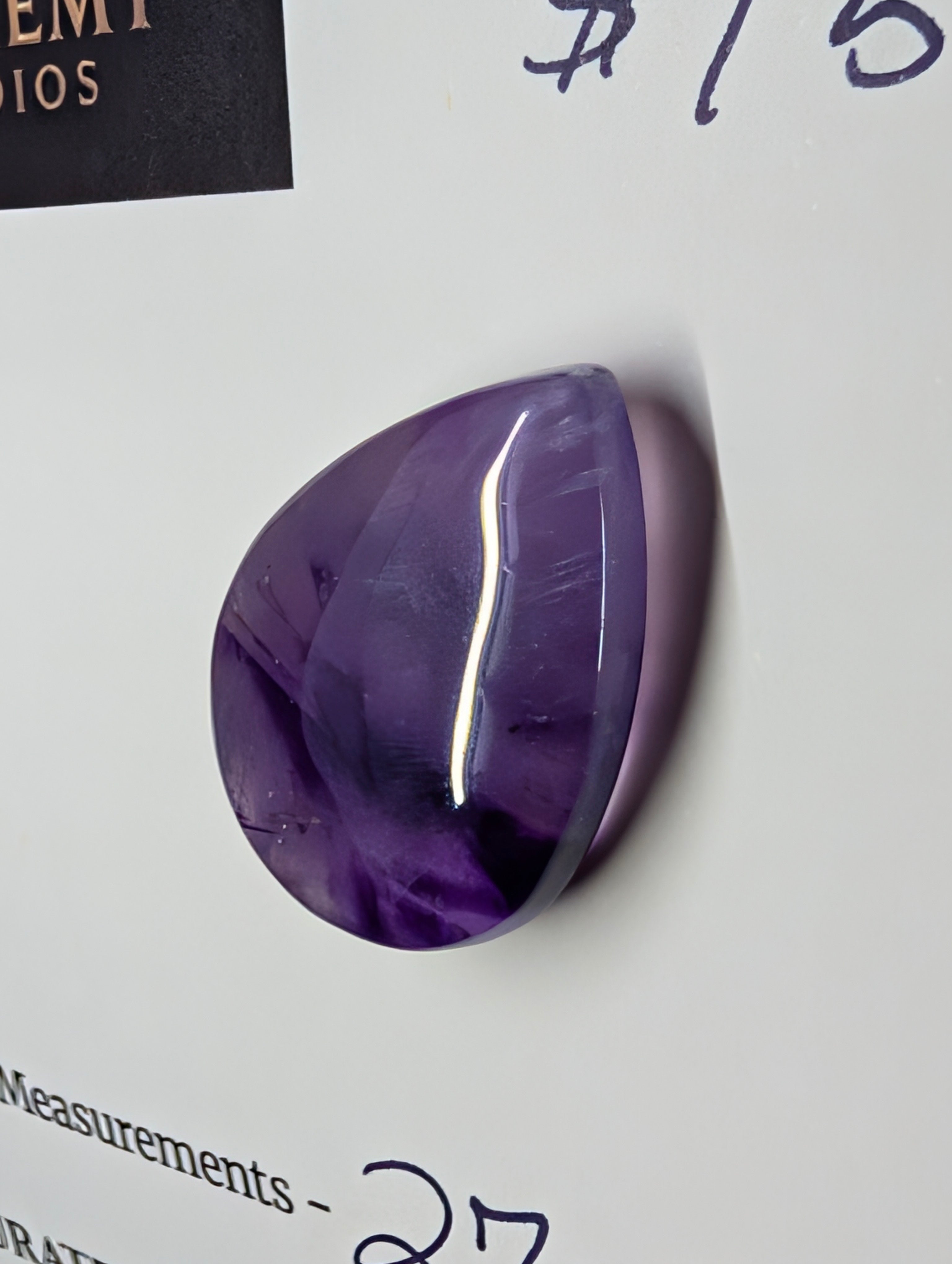 Amethyst - Rwanda - Cabochon - Distinctive Banding by Sacred Alchemy Studios