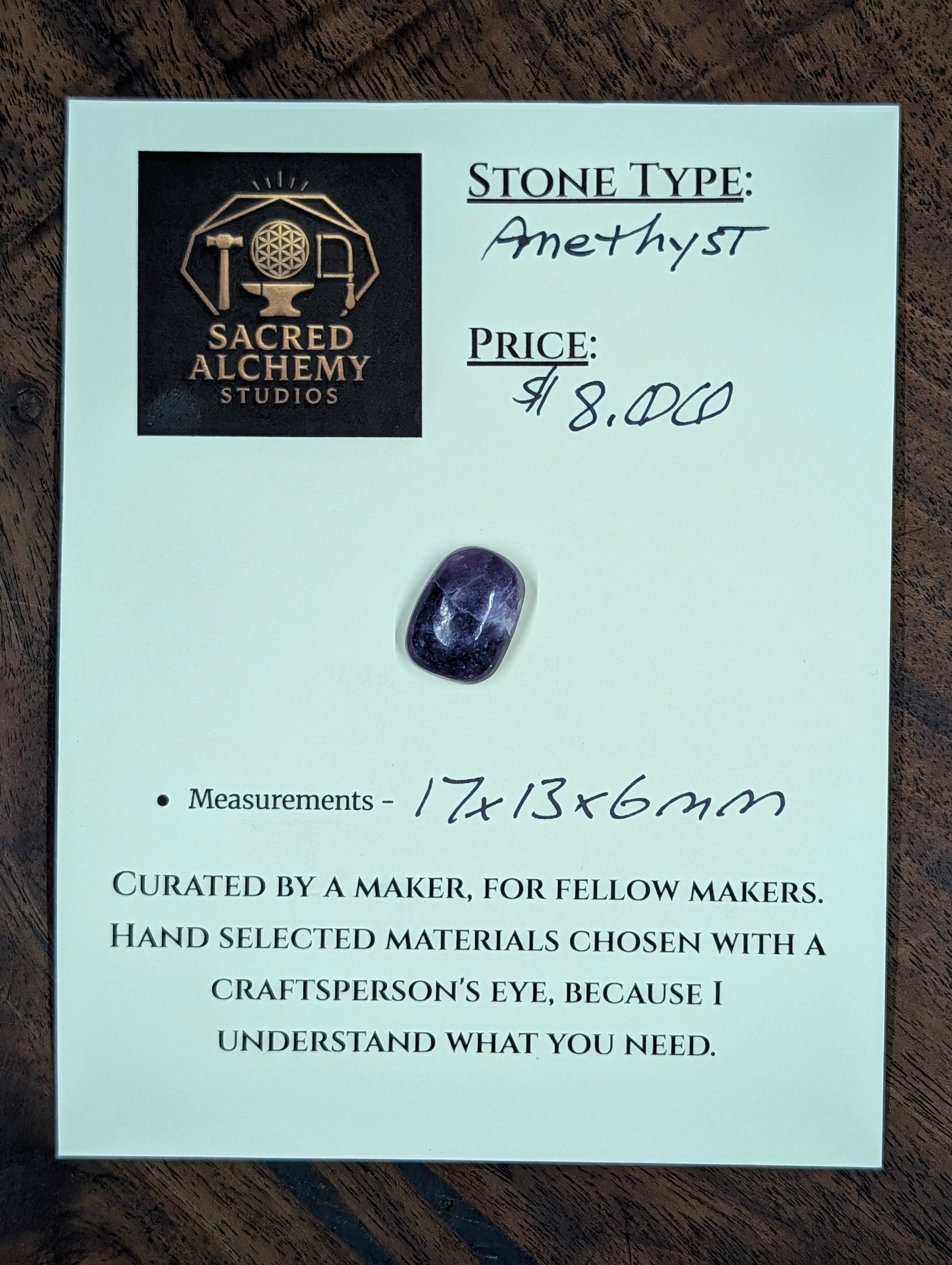 Amethyst - Rwanda - Cabochon - Distinctive Banding by Sacred Alchemy Studios