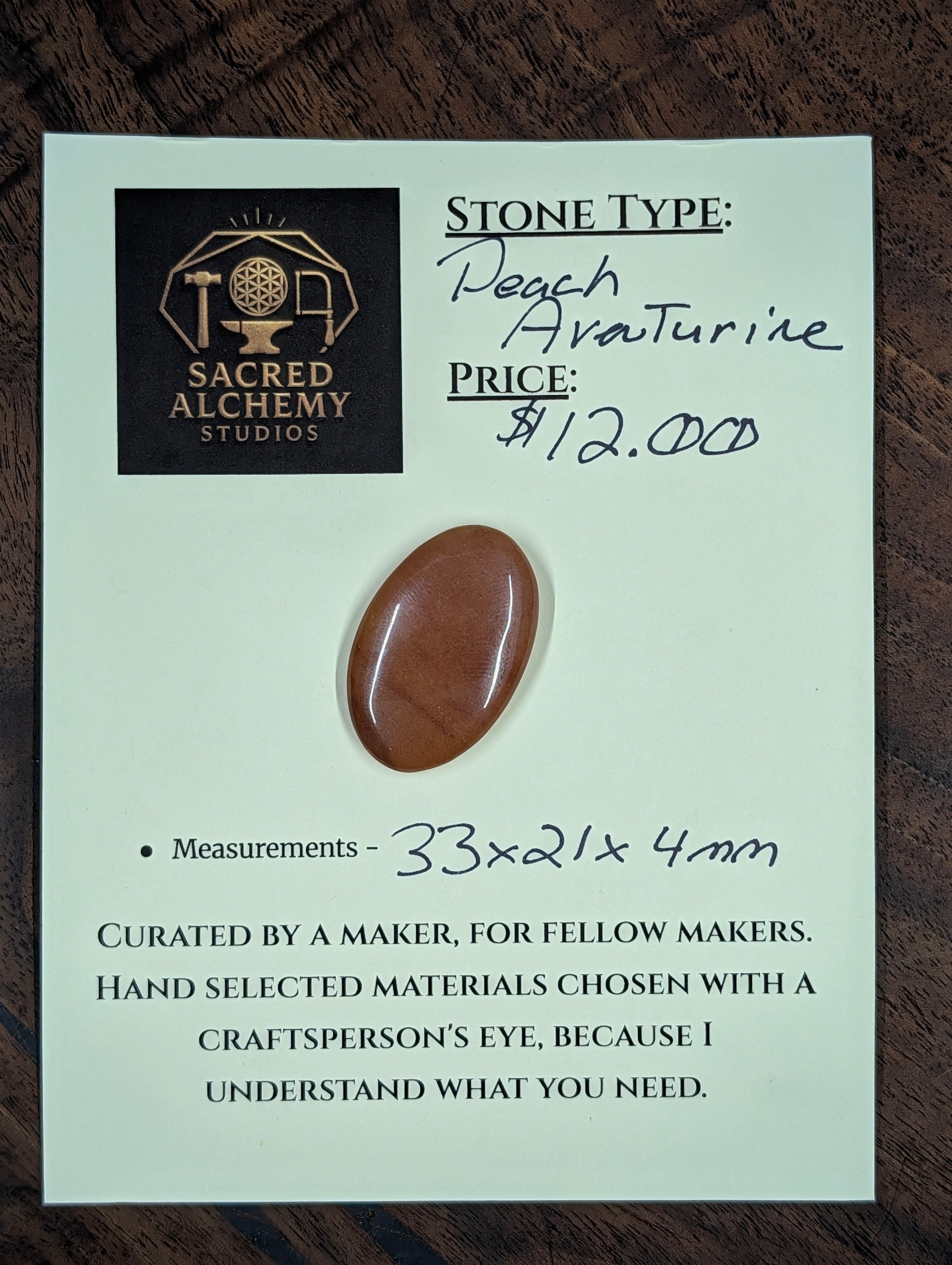 Aventurine - Peach - Oval Cabochon by Sacred Alchemy Studios
