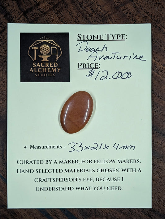 Aventurine - Peach - Oval Cabochon
