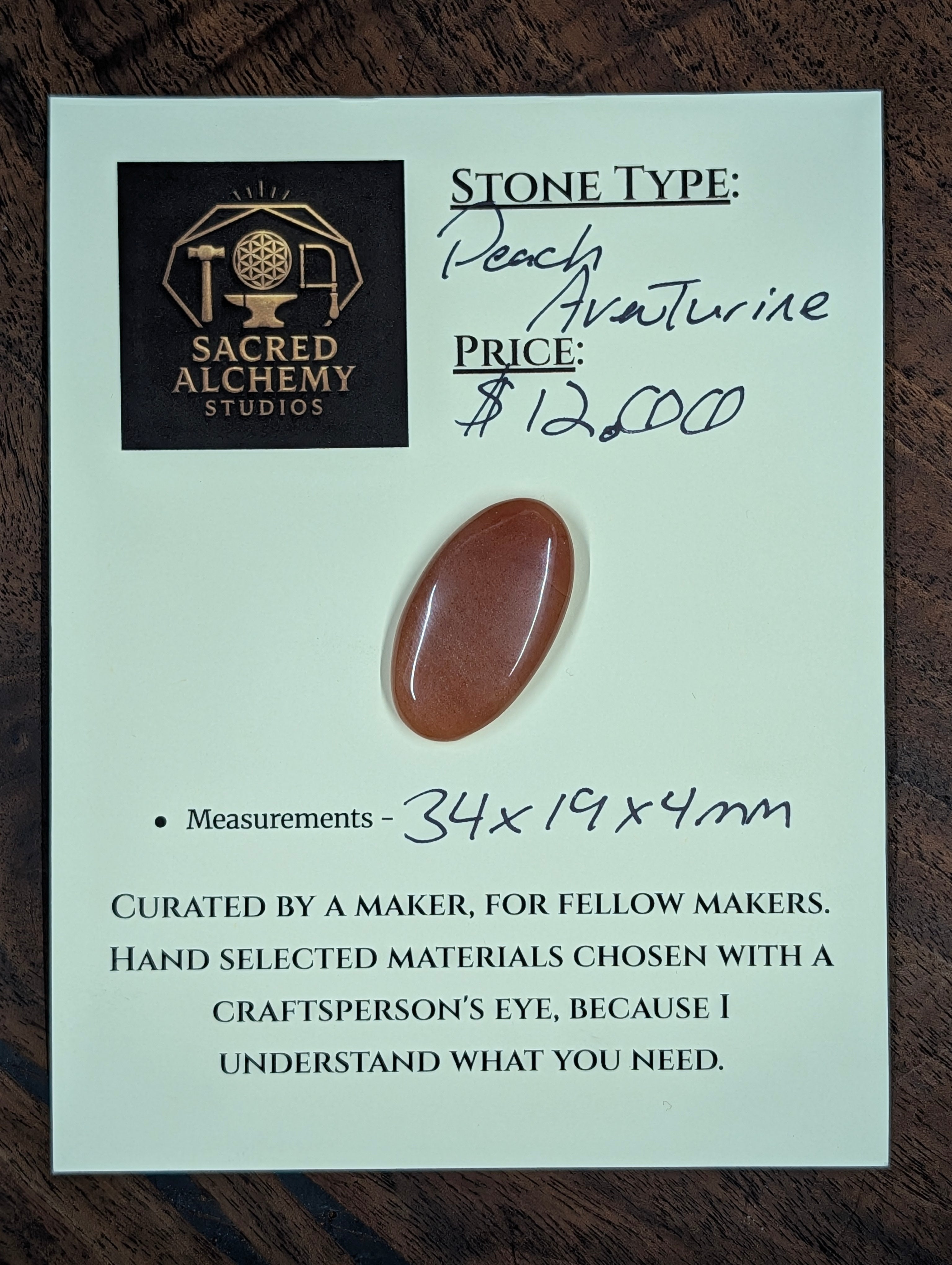 Aventurine - Peach - Oval Cabochon by Sacred Alchemy Studios