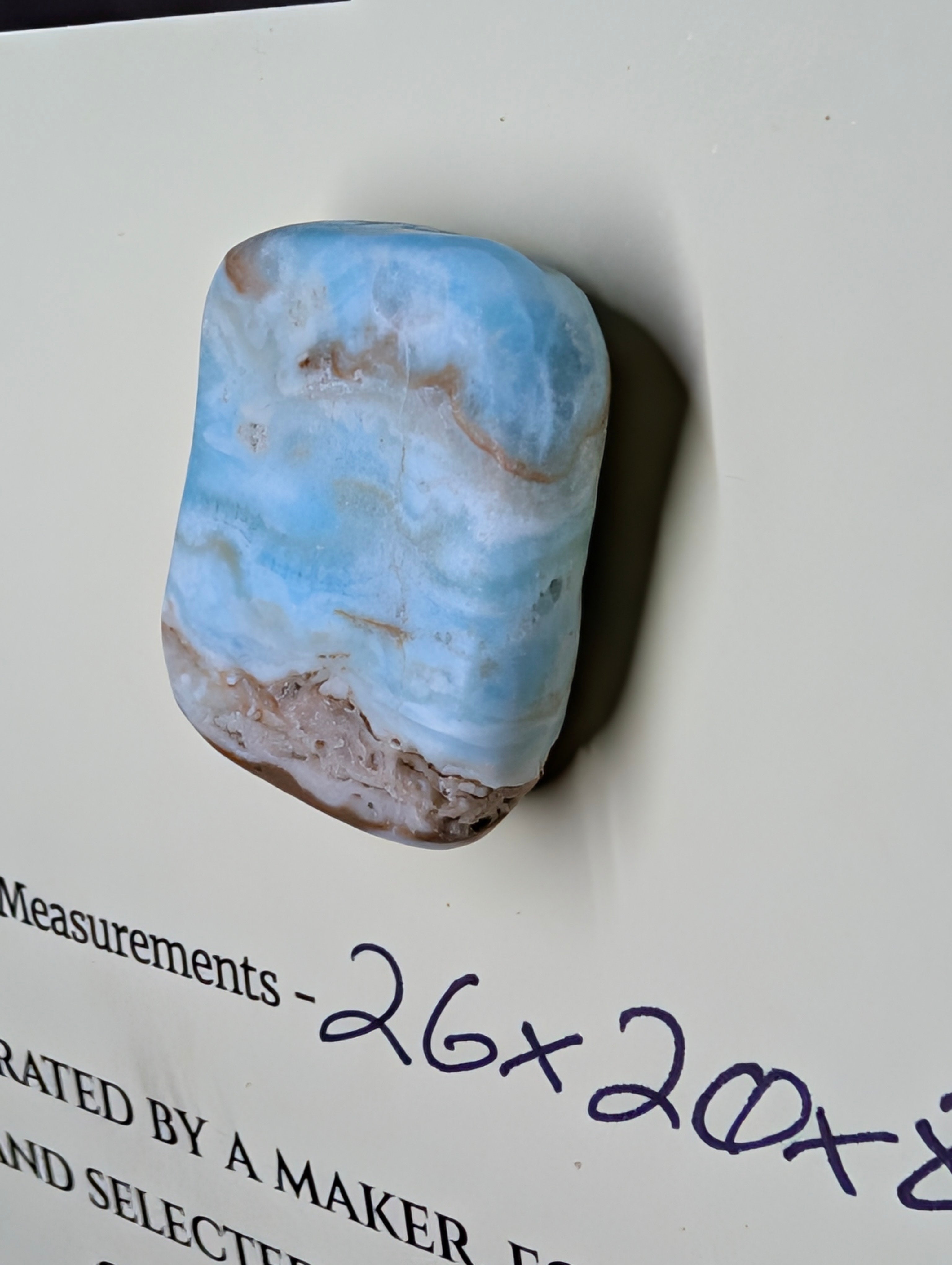 Caribbean Blue Calcite Cabochon for Wire Wrapping by Sacred Alchemy Studios