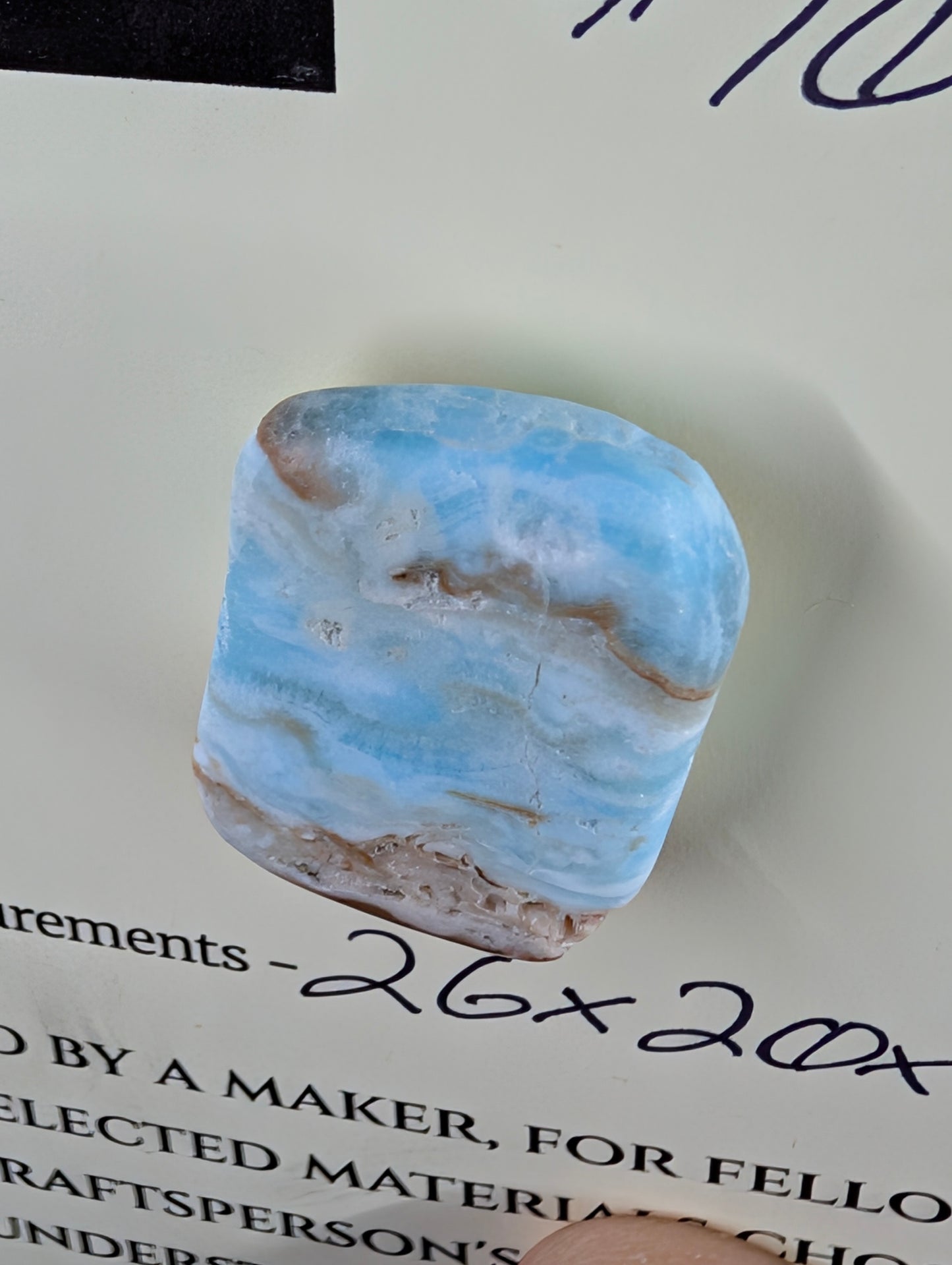Caribbean Blue Calcite Cabochon for Wire Wrapping