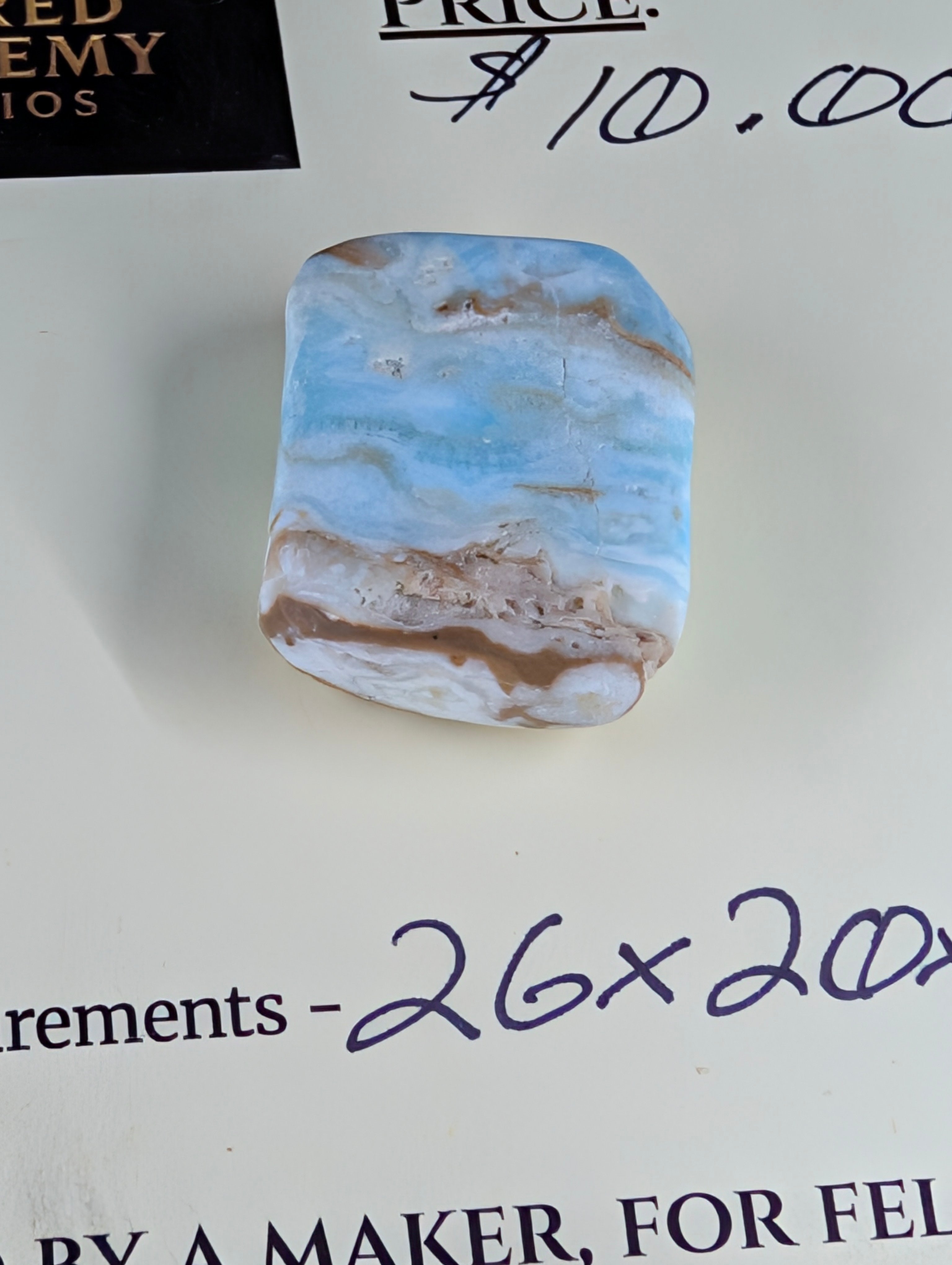Caribbean Blue Calcite Cabochon for Wire Wrapping by Sacred Alchemy Studios