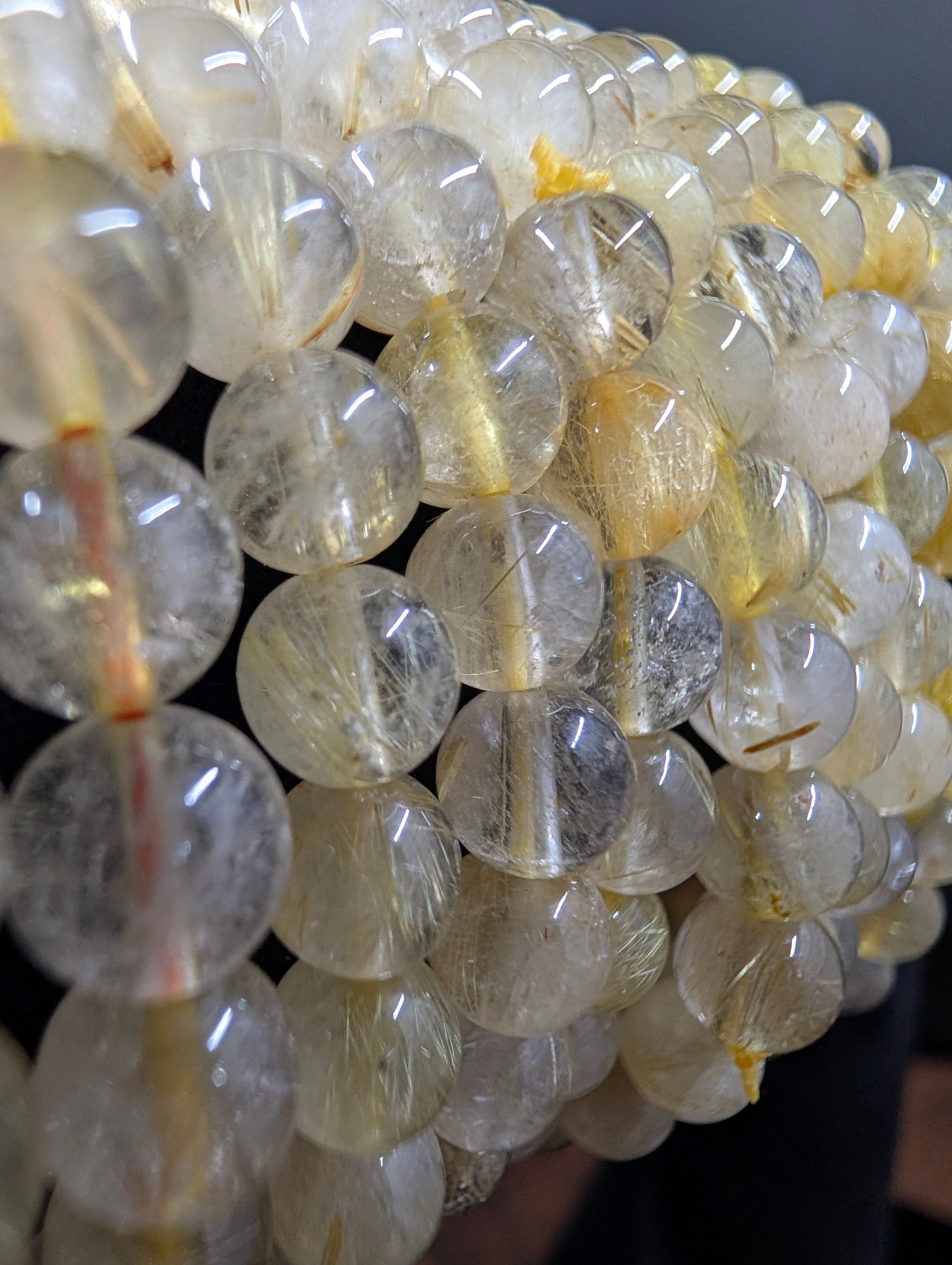 Golden Radiance Rutilated Quartz Bracelet 4mm by Sacred Alchemy Studios