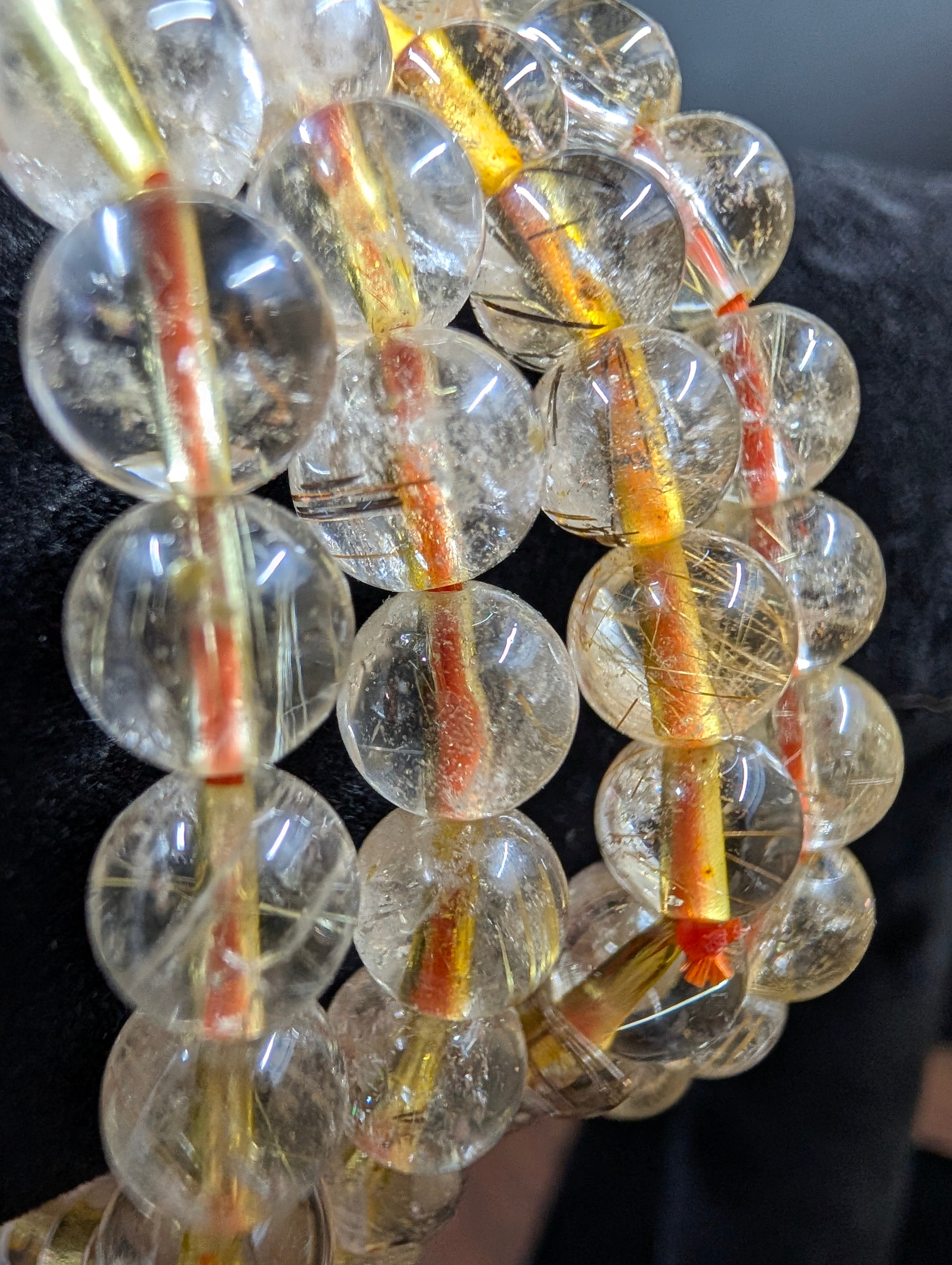 Golden Radiance Rutilated Quartz Bracelet 6 mm by Sacred Alchemy Studios