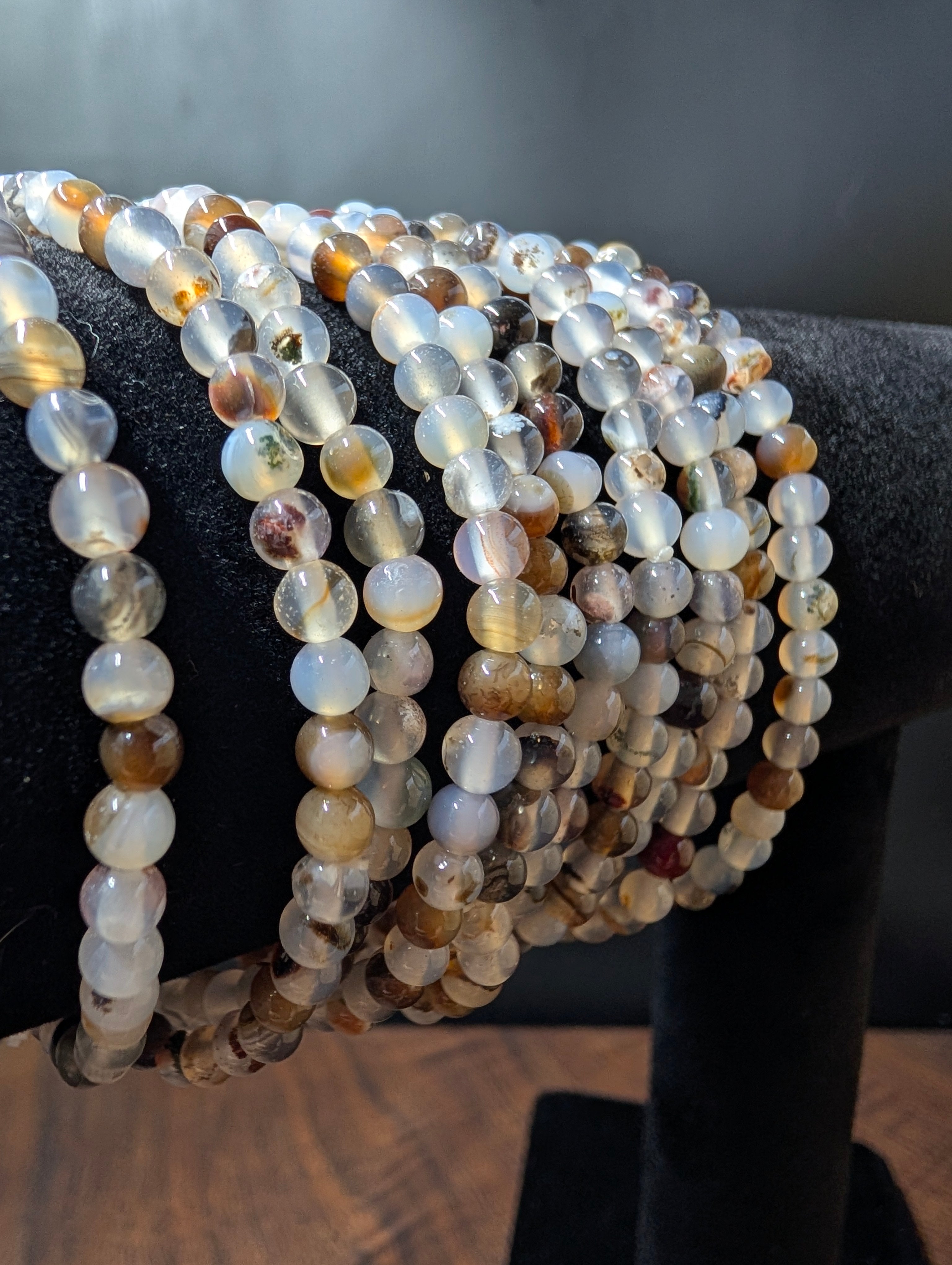 Earthbound Harmony Botswana Agate Bracelet 4 mm by Sacred Alchemy Studios