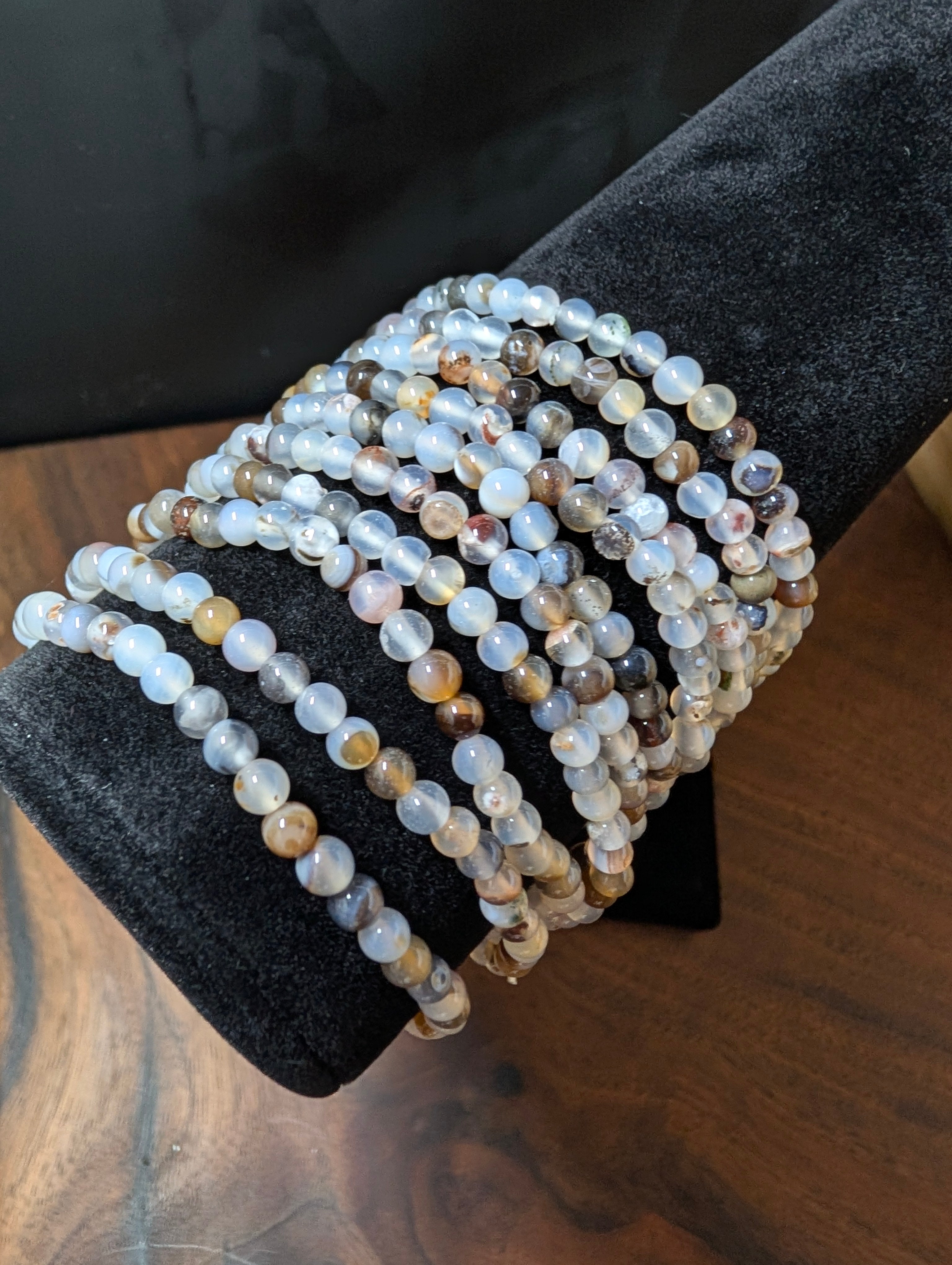 Earthbound Harmony Botswana Agate Bracelet 4 mm by Sacred Alchemy Studios
