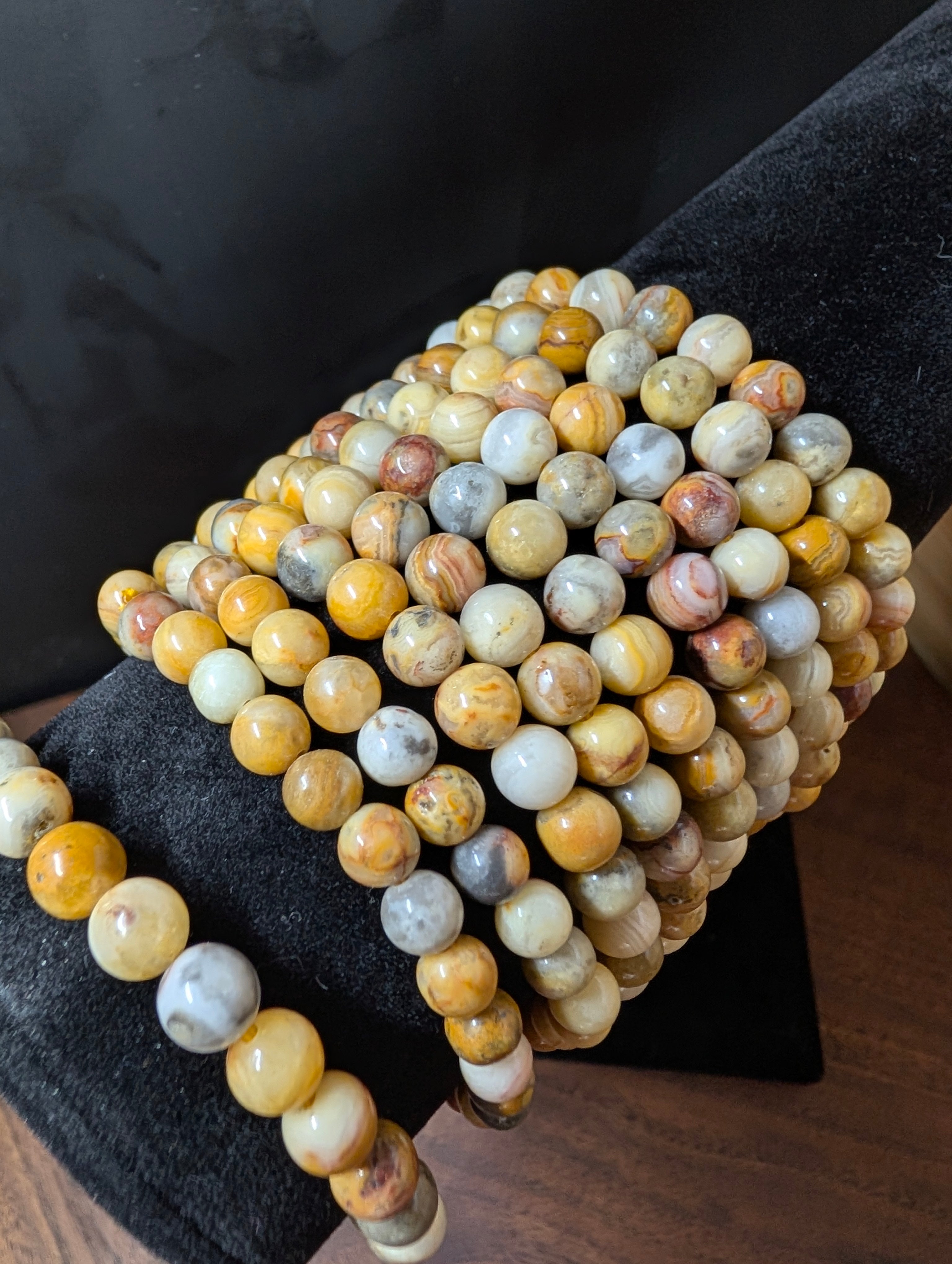 Laughter Stone Crazy Lace Agate Bracelet 6 mm by Sacred Alchemy Studios