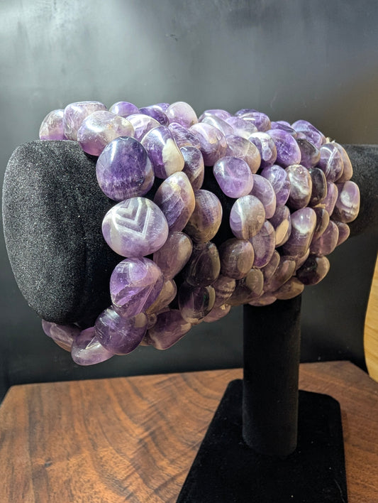 Midnight Mist Rwandan Chevron Amethyst Bracelet