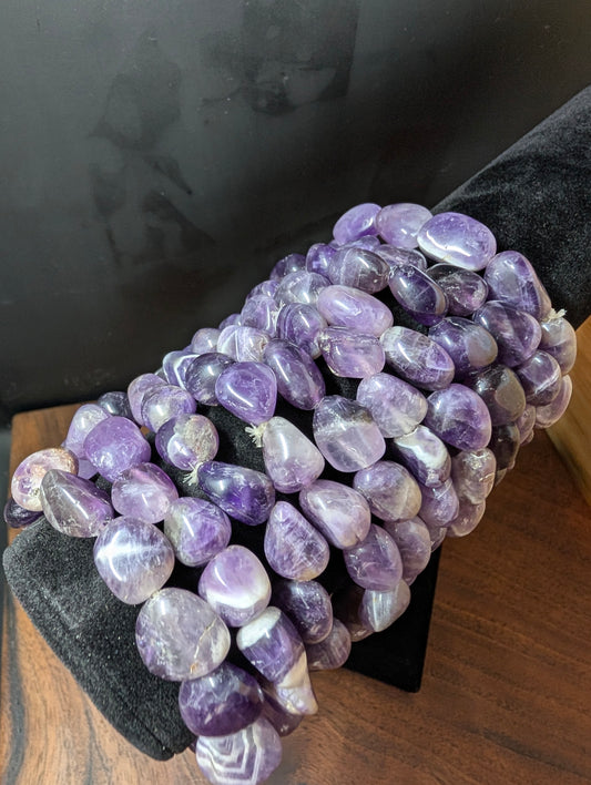 Midnight Mist Rwandan Chevron Amethyst Bracelet