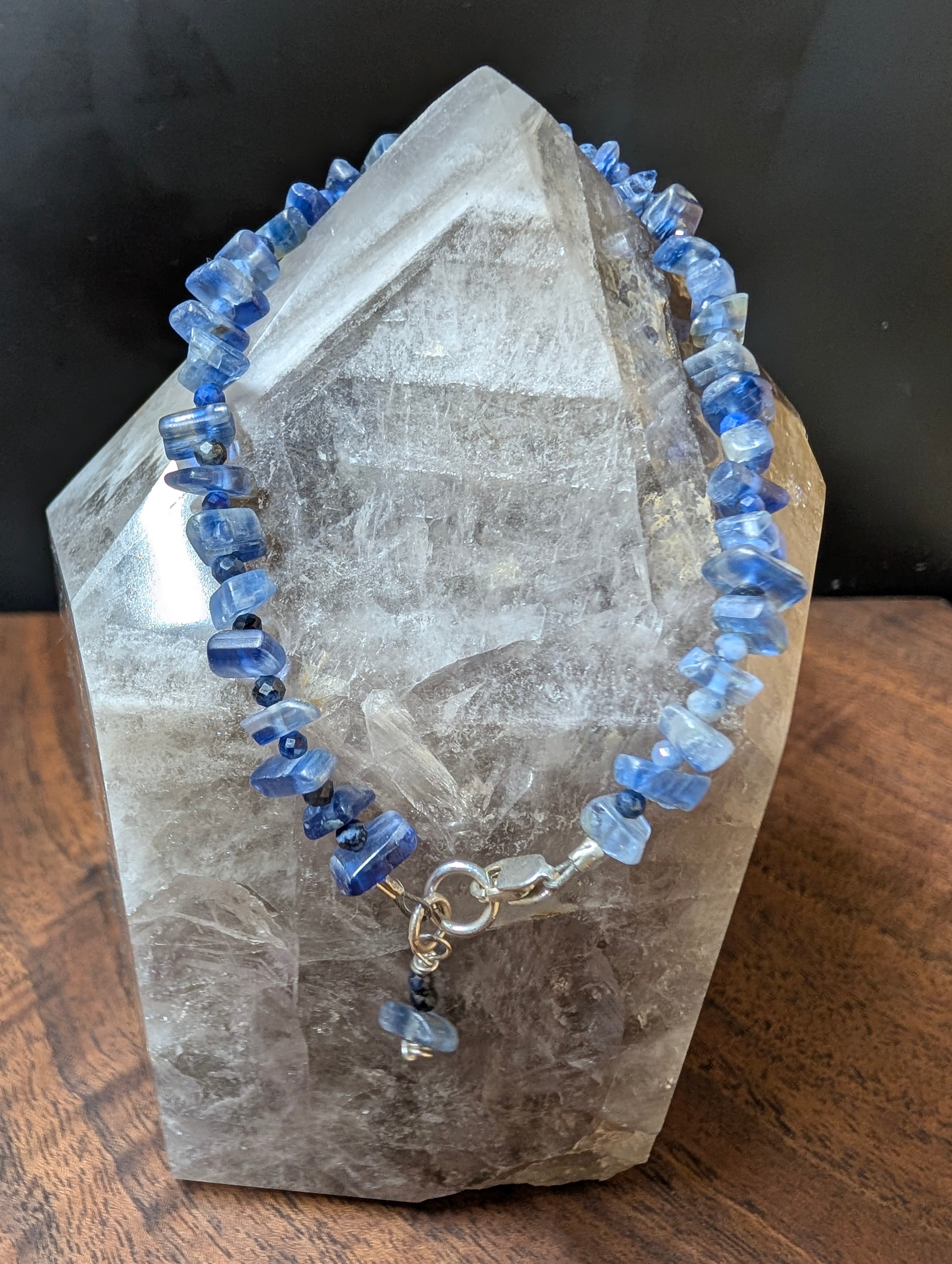 Kyanite, Sapphire and Silver Bracelet – Celestial Blue – Artisan Elegance by Sacred Alchemy Studios