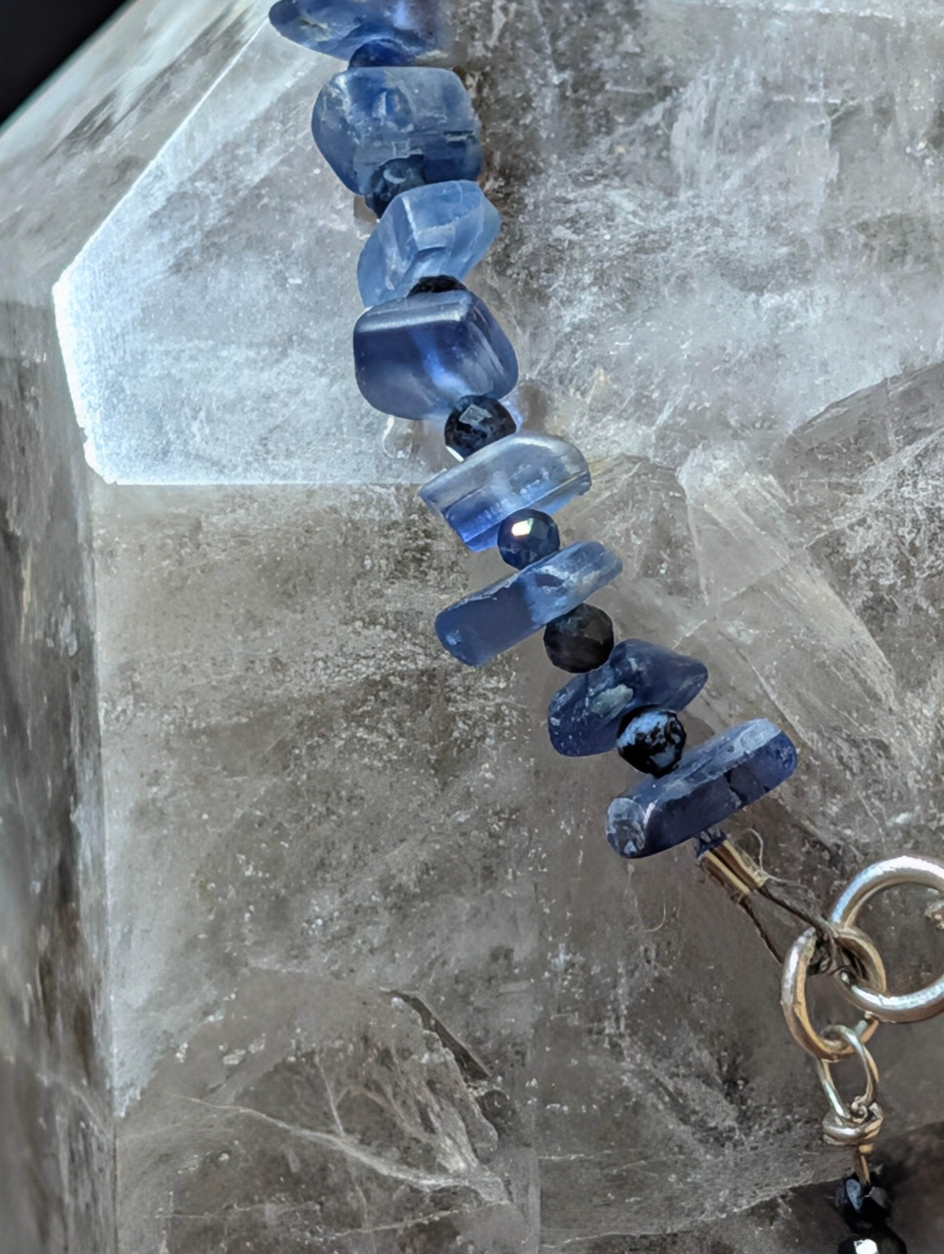 Kyanite, Sapphire and Silver Bracelet – Celestial Blue – Artisan Elegance by Sacred Alchemy Studios