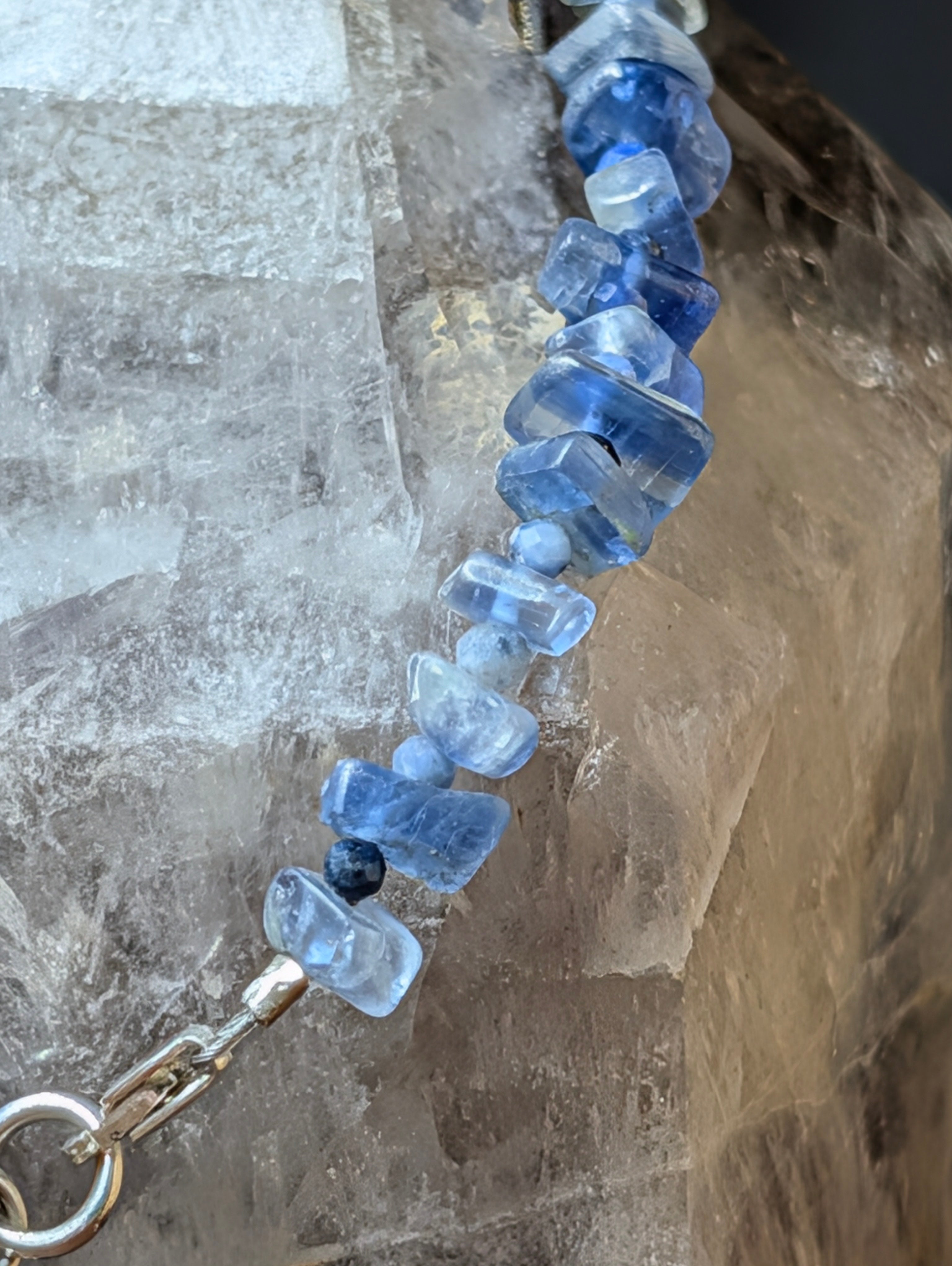 Kyanite, Sapphire and Silver Bracelet – Celestial Blue – Artisan Elegance by Sacred Alchemy Studios