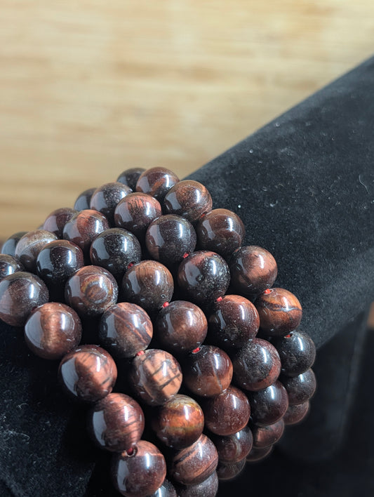 Red Tiger’s Eye Bracelet – Bold Grounding – 10mm Natural Stone