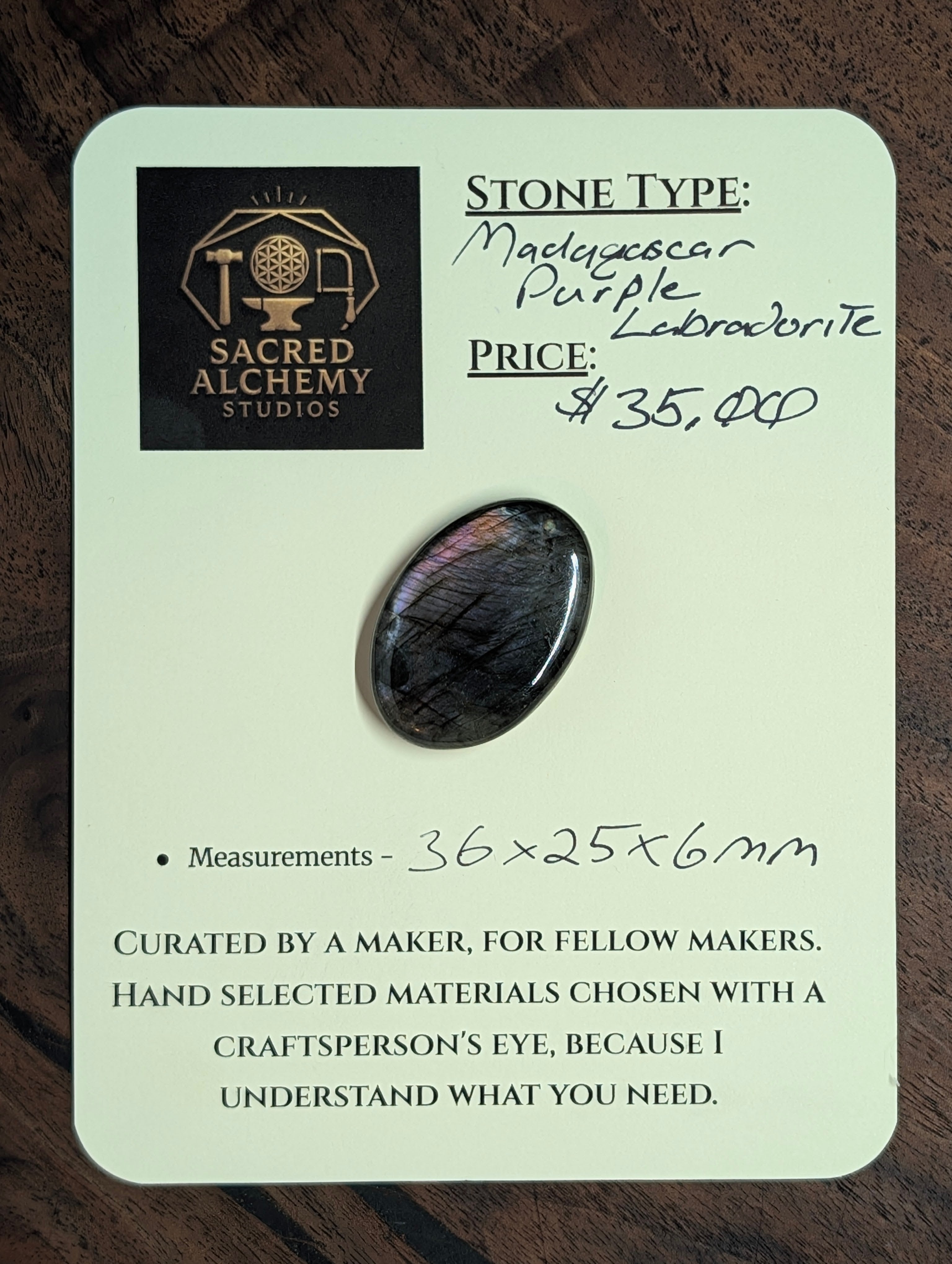 Purple Labradorite Cabochon – Midnight Violet Flash – Artisan Oval by Sacred Alchemy Studios