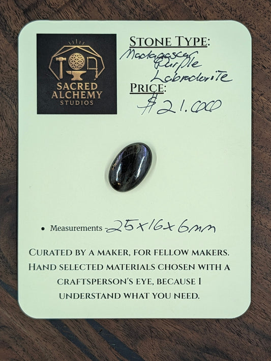 Purple Labradorite Cabochon – Midnight Violet Flash – Artisan Oval