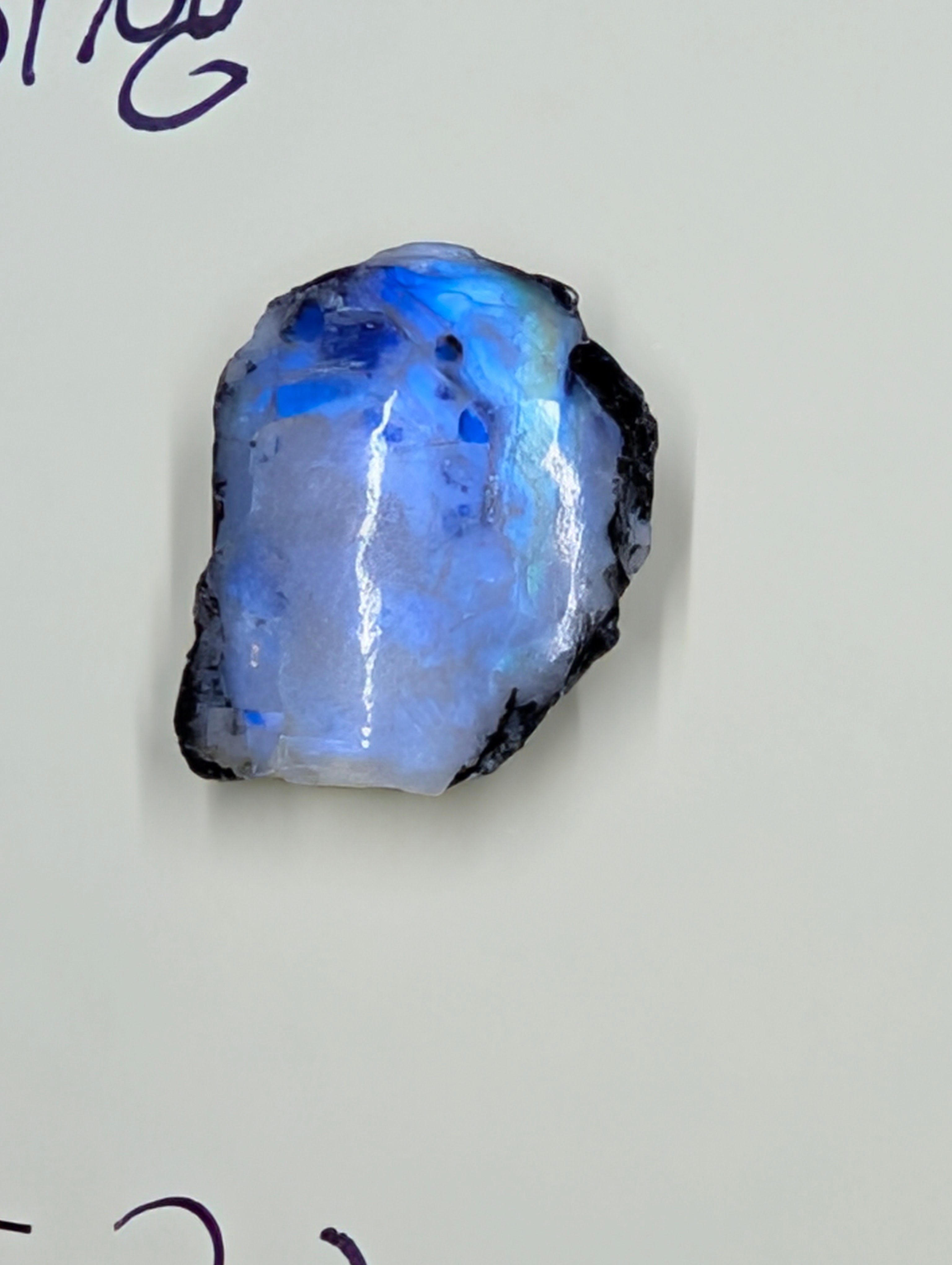 Moonstone - Real Orthoclase Moonstone with Tourmaline - Mined in India - Polished Face and Back by Sacred Alchemy Studios