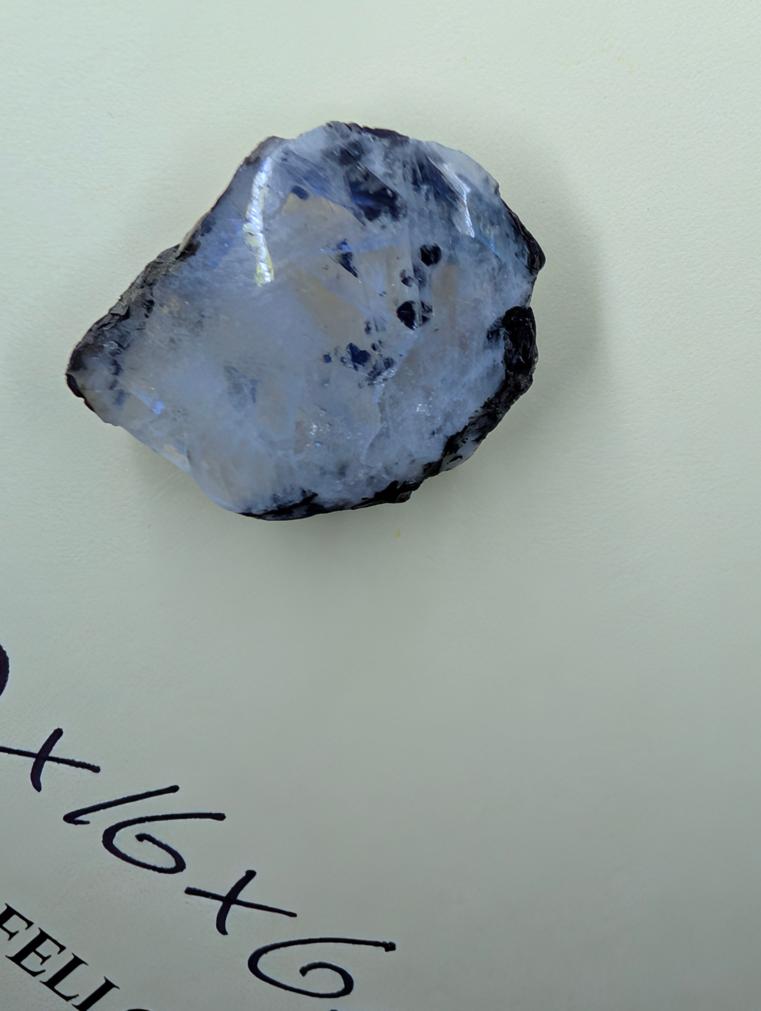 Moonstone - Real Orthoclase Moonstone with Tourmaline - Mined in India - Polished Face and Back by Sacred Alchemy Studios