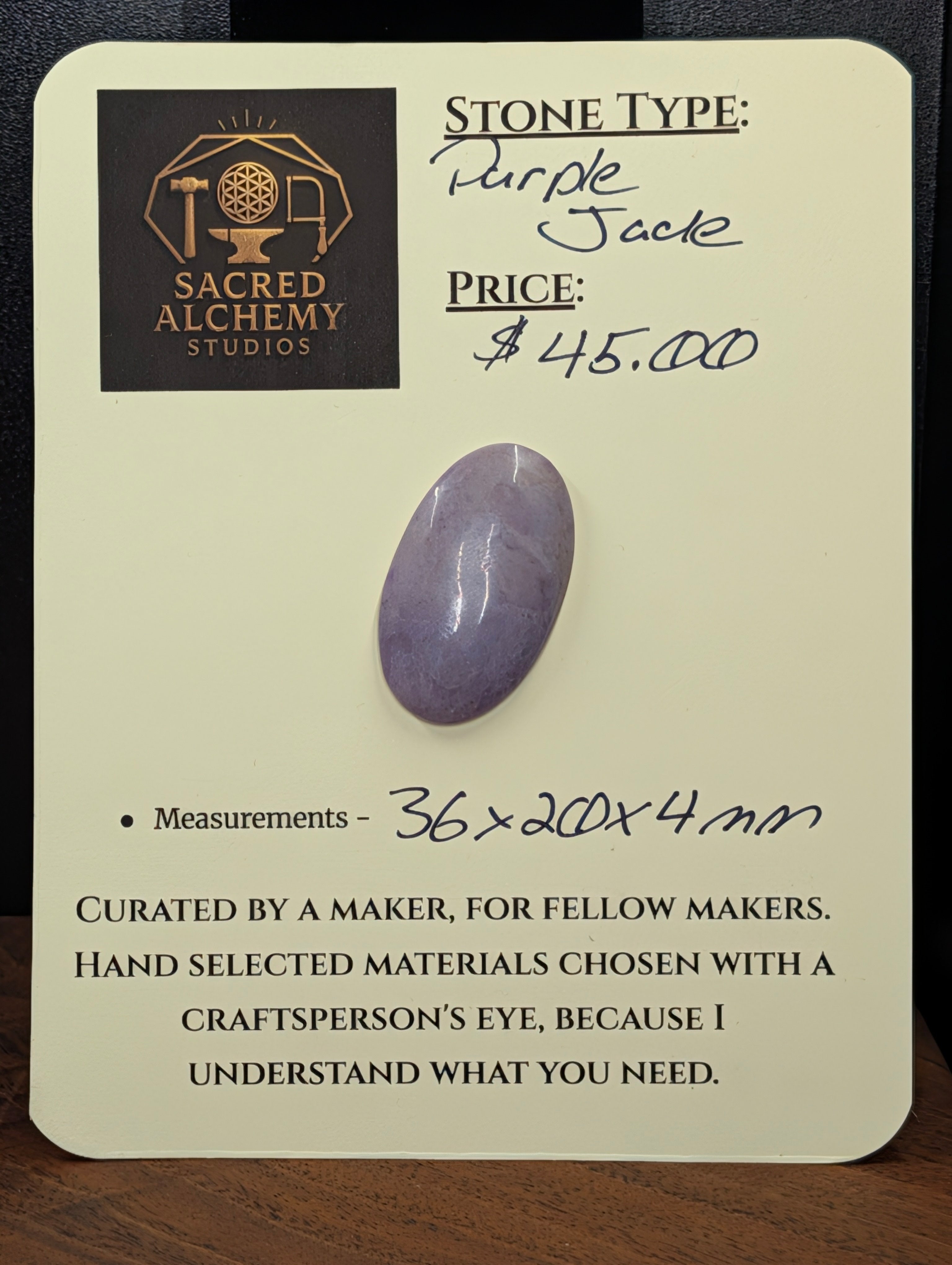 Purple Jade - Turkey - Bursa Region - 1 Cabochon by Sacred Alchemy Studios