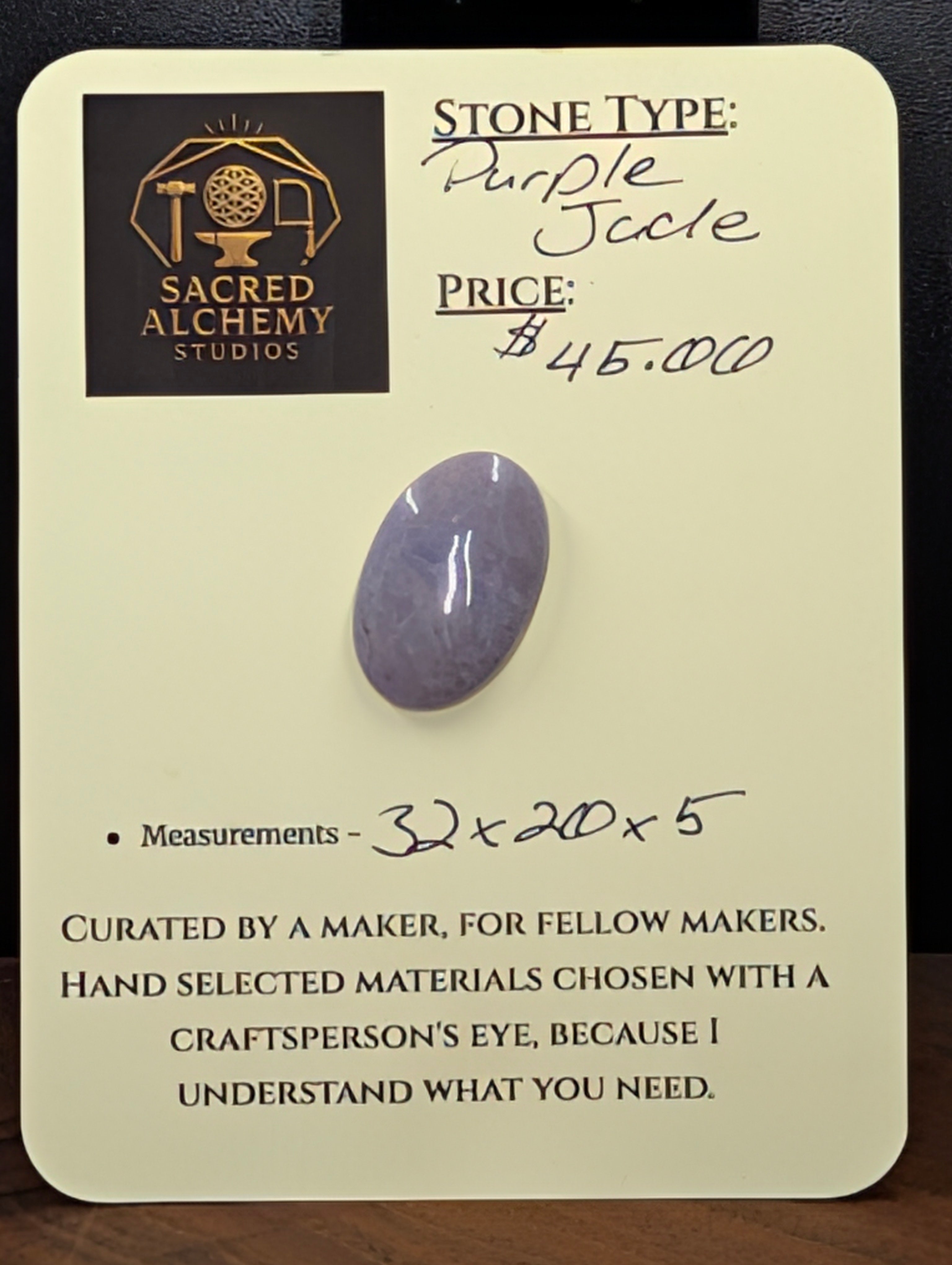Purple Jade - Turkey - Bursa Region - 1 Cabochon by Sacred Alchemy Studios