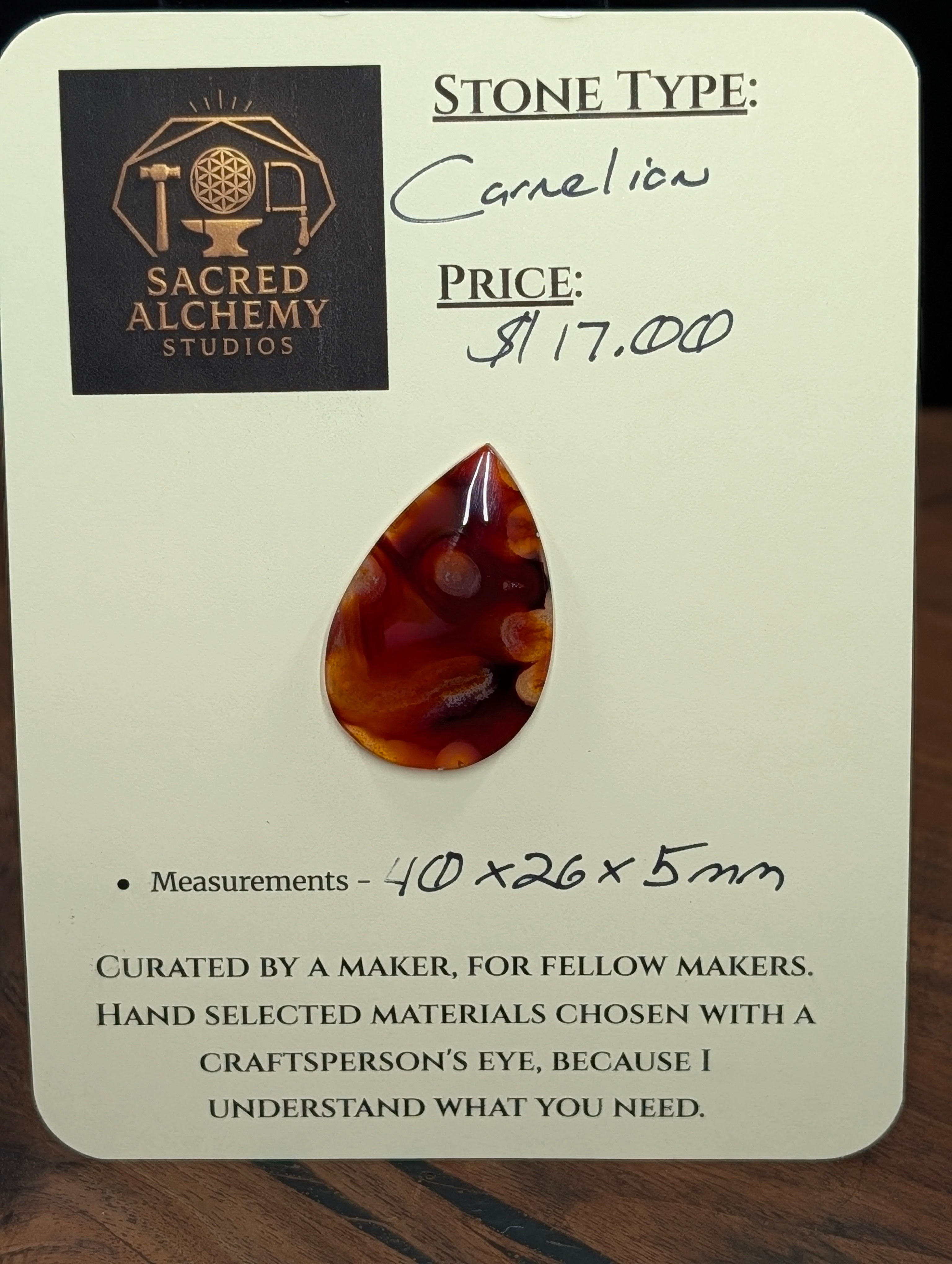 Carnelian - Morocco - 1 pc Cabochon by Sacred Alchemy Studios