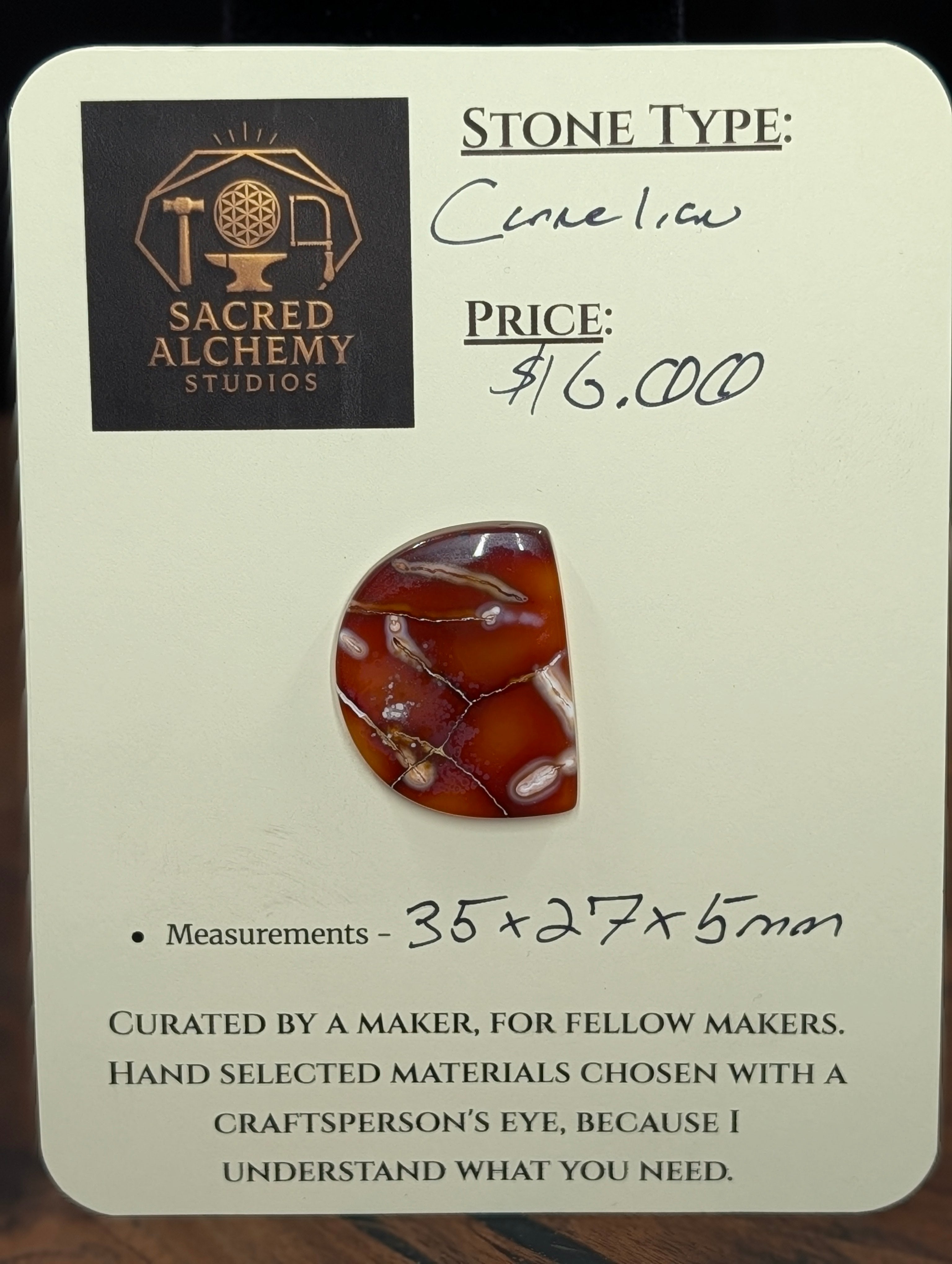 Carnelian - Morocco - 1 pc Cabochon by Sacred Alchemy Studios