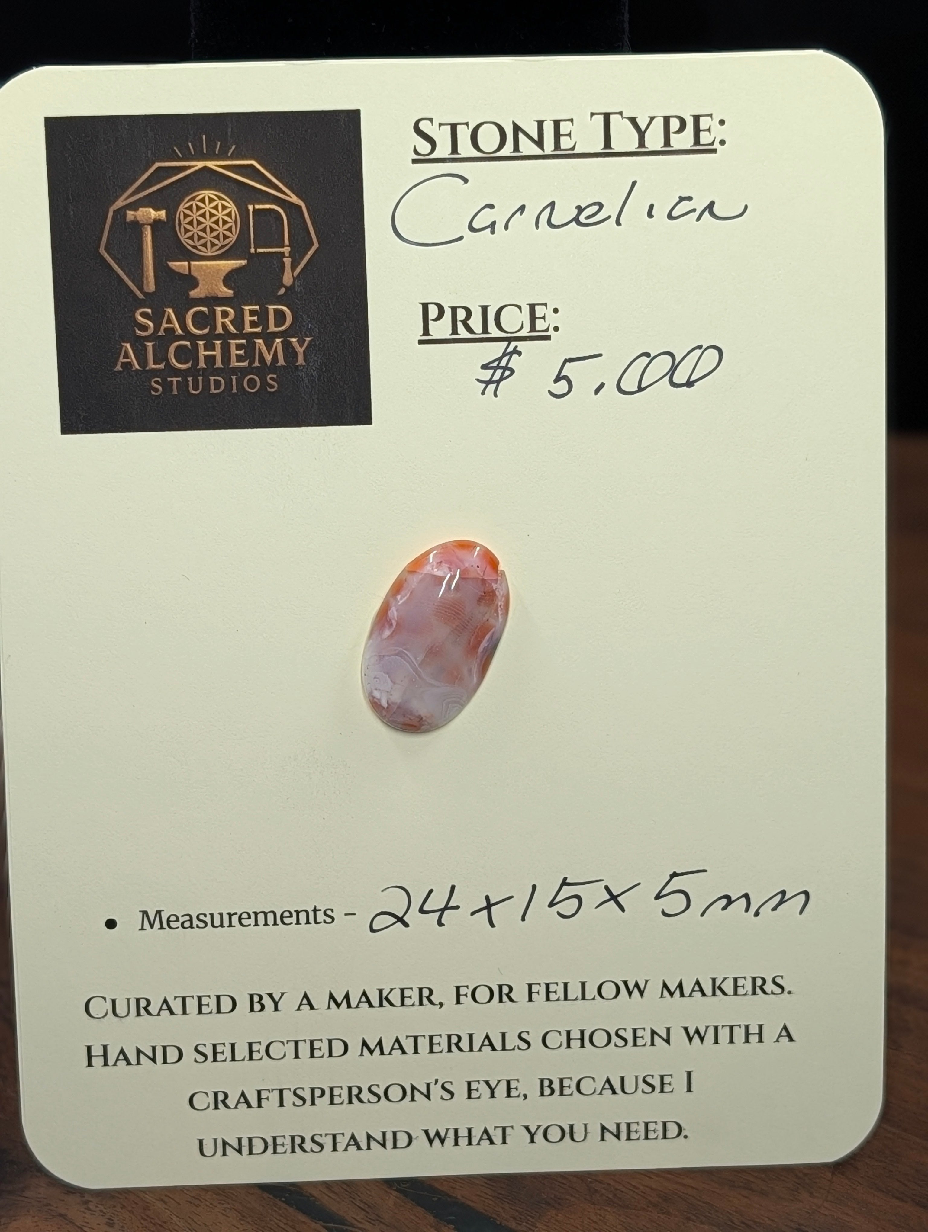 Carnelian - Morocco - 1 pc Cabochon by Sacred Alchemy Studios