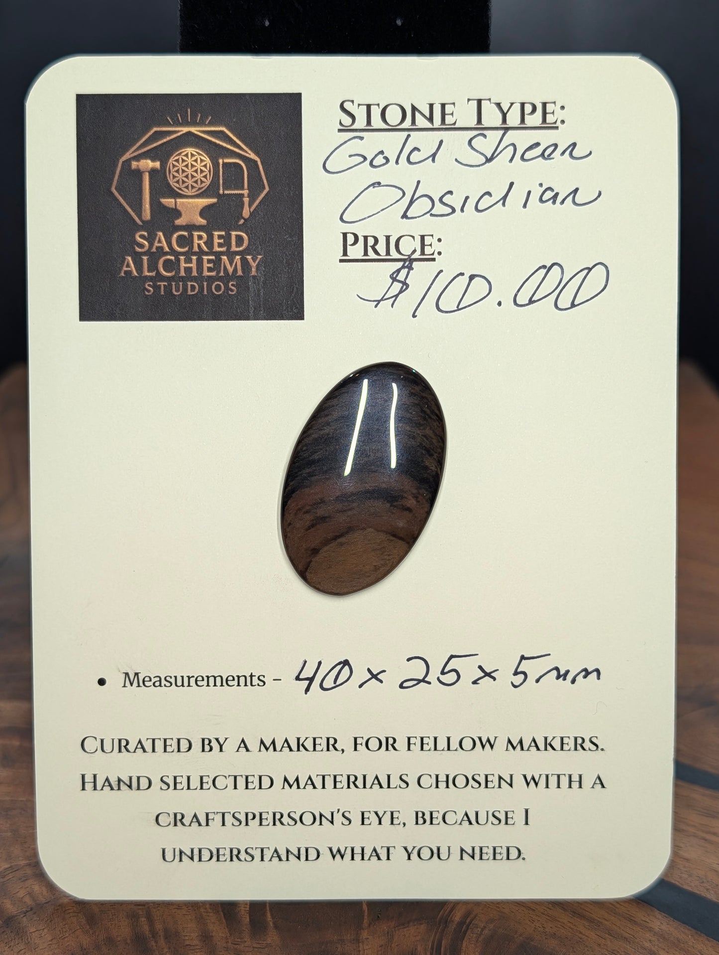 Gold Sheen Obsidian - Cabochon - Golden Flash