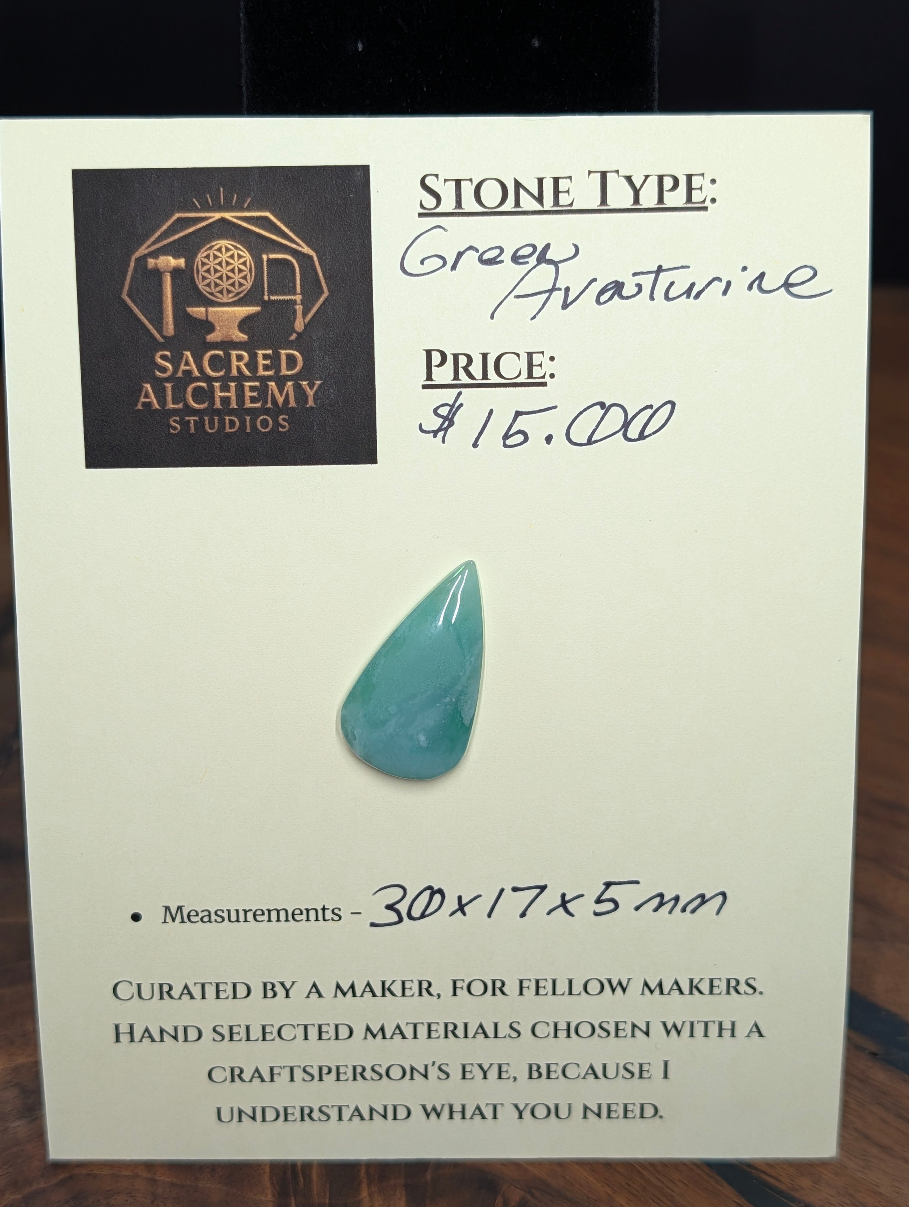 Green Aventurine - Karnataka, India - Cabochon by Sacred Alchemy Studios