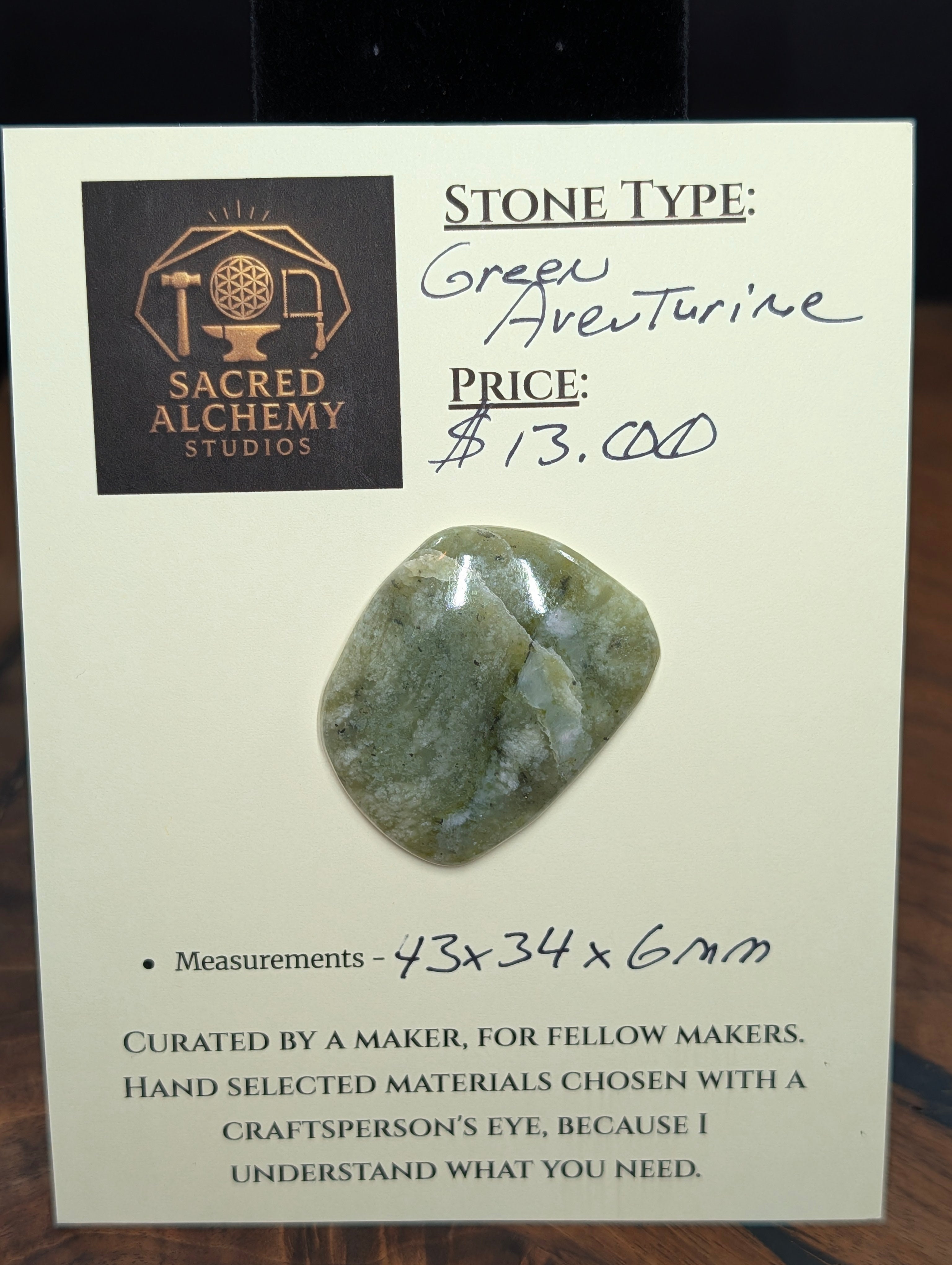Green Aventurine - Karnataka, India - Cabochon by Sacred Alchemy Studios