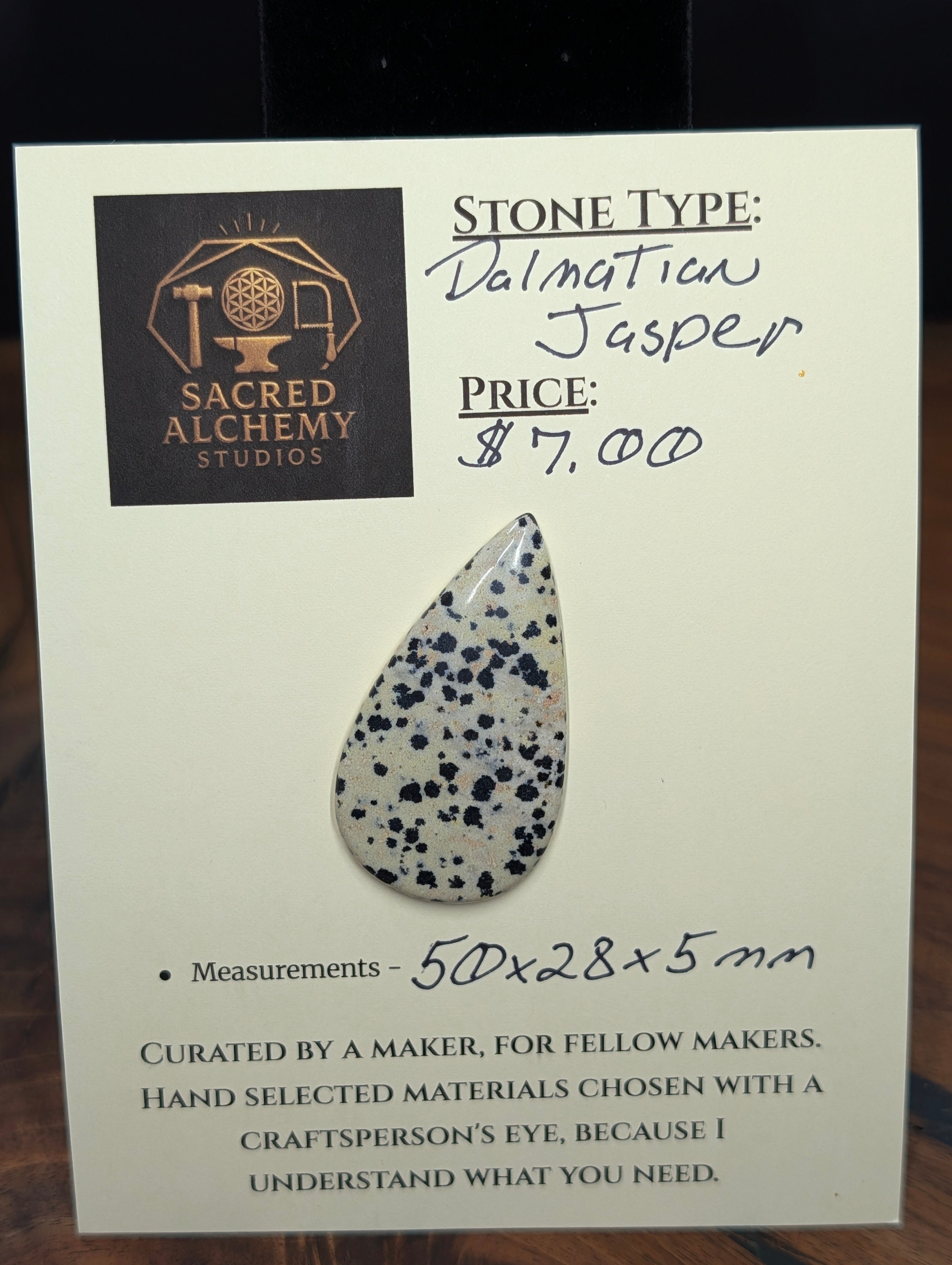 Dalmatian Jasper - Cabochon - Spotted Polish by Sacred Alchemy Studios