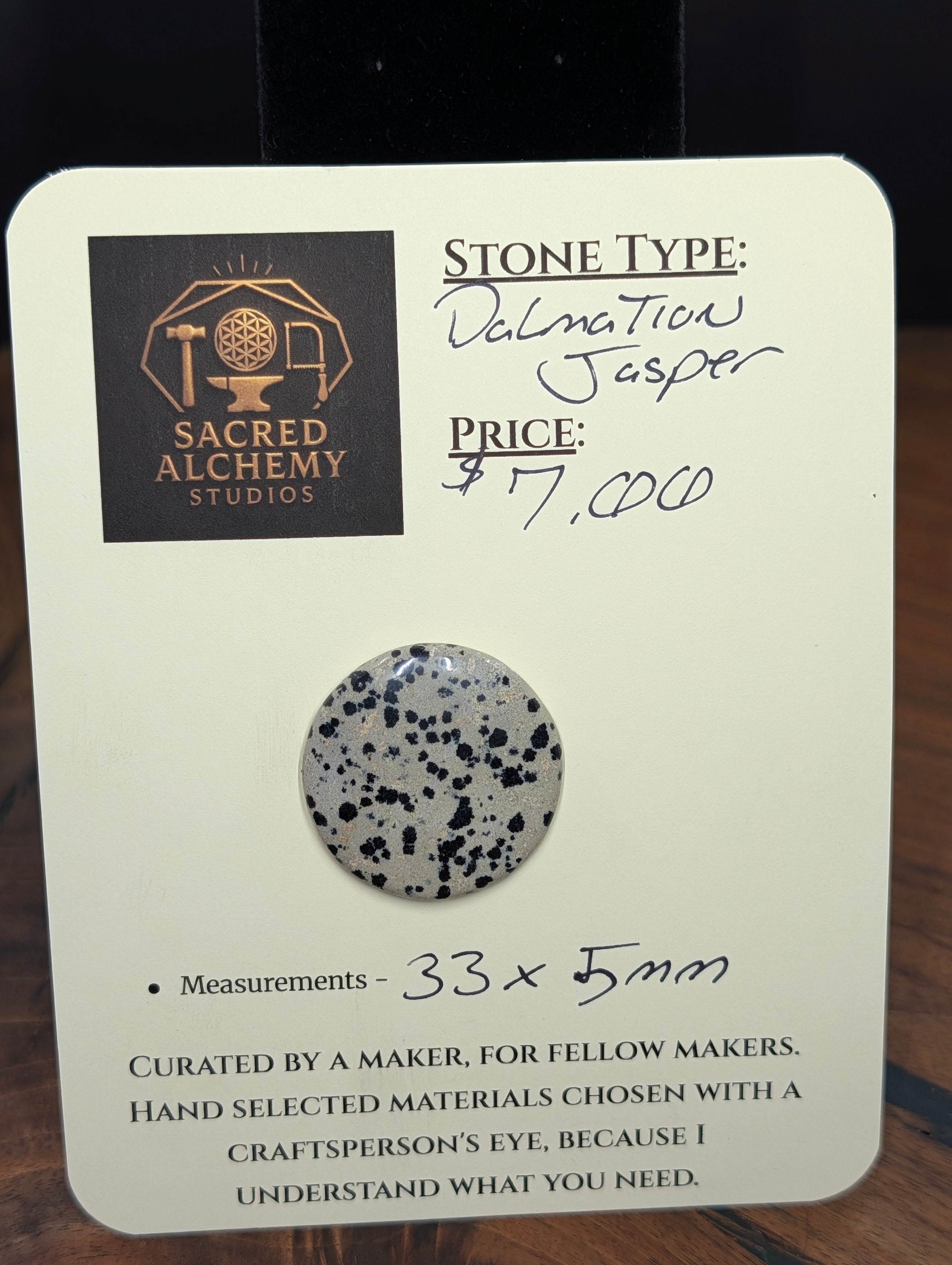Dalmatian Jasper - Cabochon - Spotted Polish by Sacred Alchemy Studios