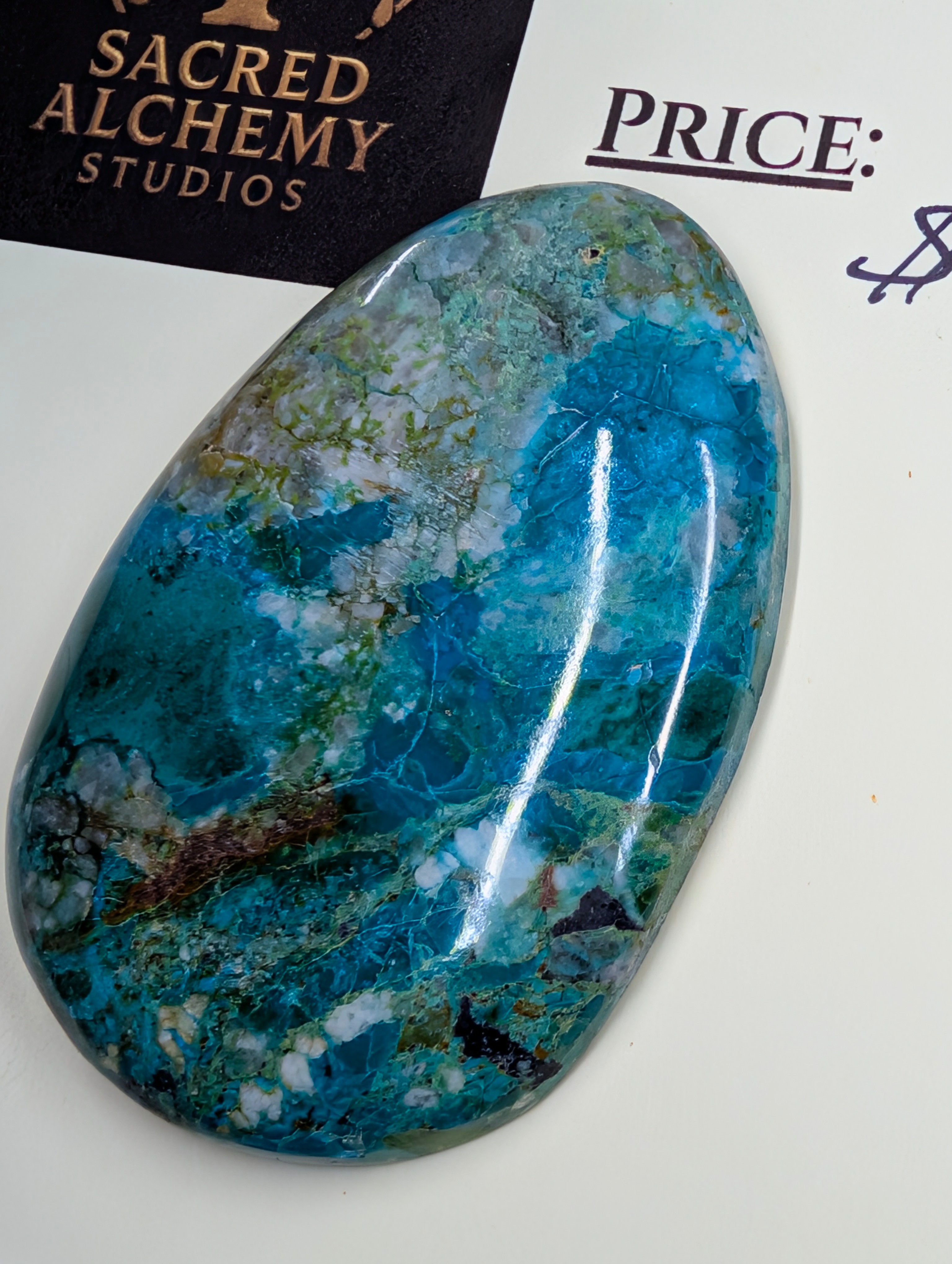 Chrysocolla - Cabochon - Arizona (Pima County, Tucson Mountains) by Sacred Alchemy Studios